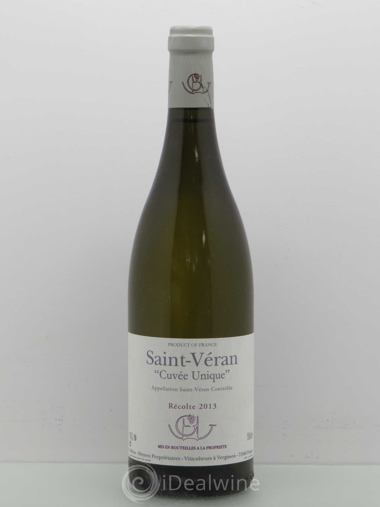 Saint-Véran Cuvée Unique Guffens-Heynen 2013 - Lot de 1 bouteille - 0