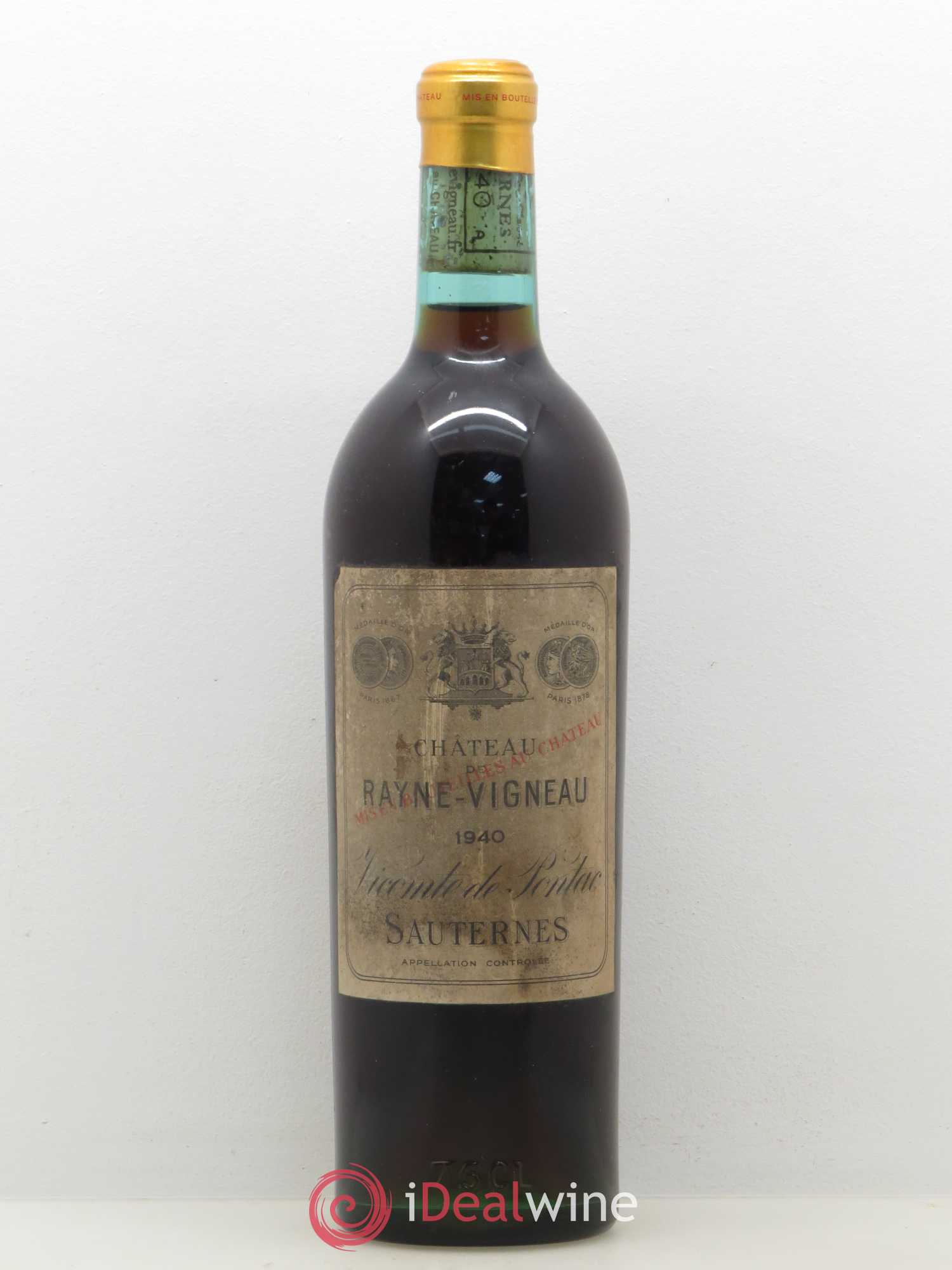 Château de Rayne Vigneau 1er Grand Cru Classé 1940 - Lot de 1 bouteille - 0