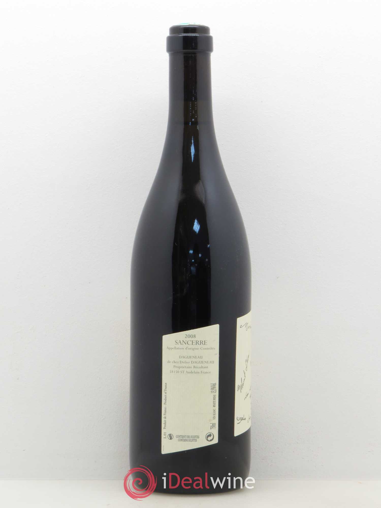 Sancerre Le Mont Damné Chavignol Dagueneau (Domaine Didier - Louis-Benjamin) 2008 - Lot de 1 bouteille - 1