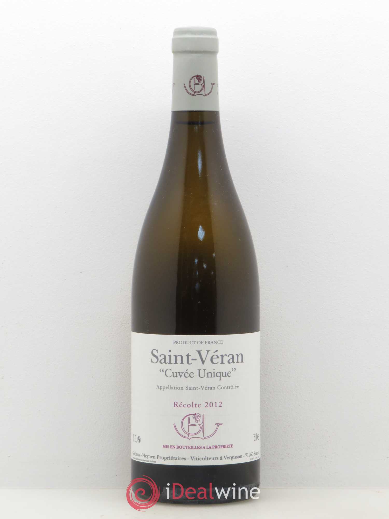 Saint-Véran Cuvée Unique Guffens-Heynen 2012 - Lot de 1 bouteille - 0