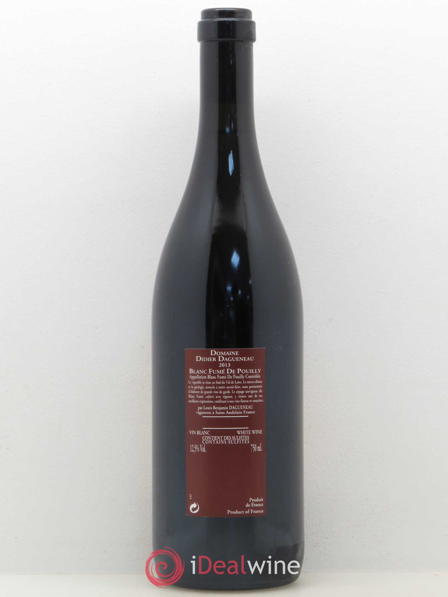 Vin de France (anciennement Pouilly-Fumé) Pur Sang Dagueneau (Domaine Didier - Louis-Benjamin) 2013 - Lot de 1 bouteille - 1