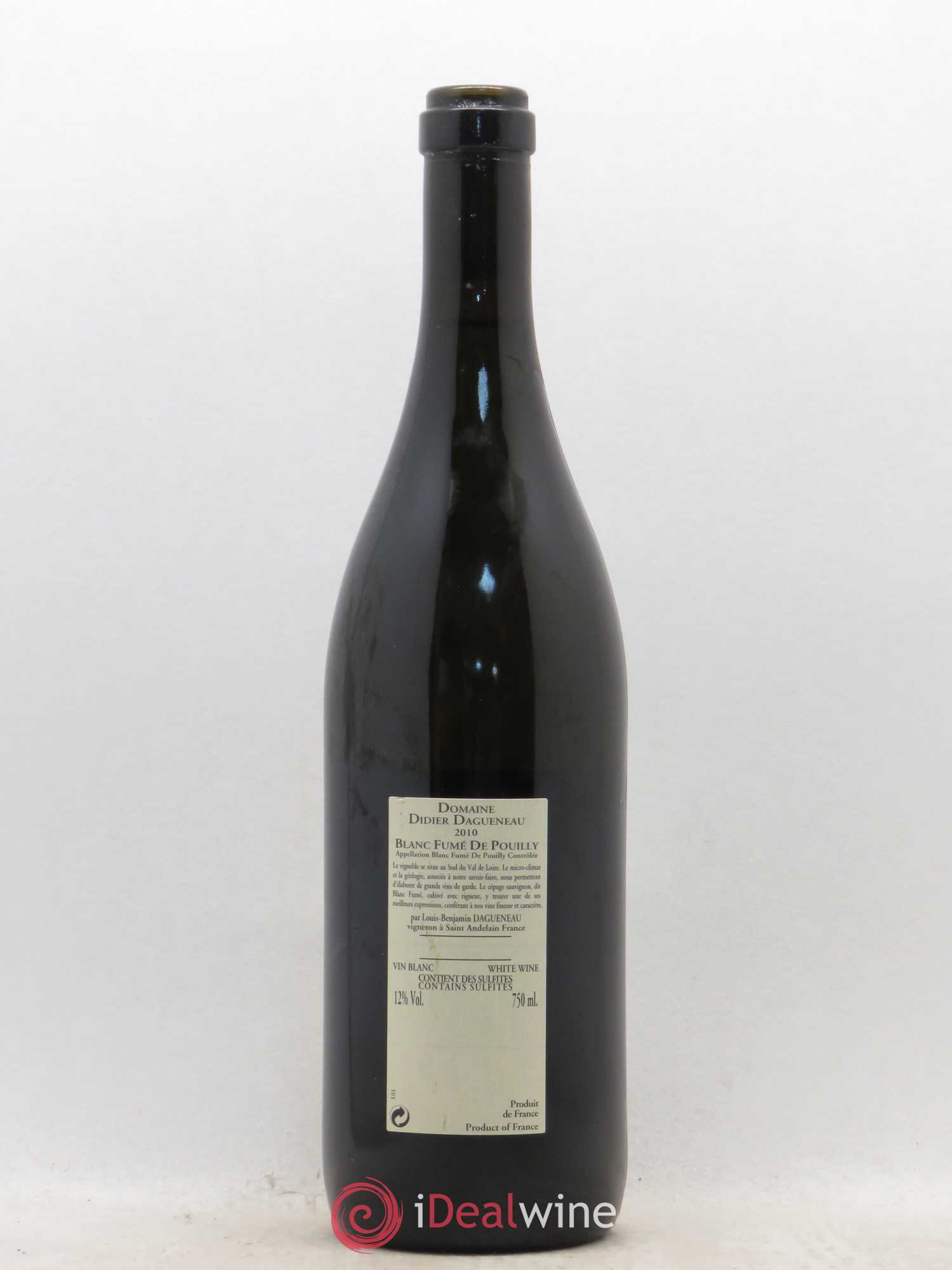 Pouilly-Fumé Blanc Fumé de Pouilly Dagueneau (Domaine Didier - Louis-Benjamin) 2010 - Lot de 1 bouteille - 1