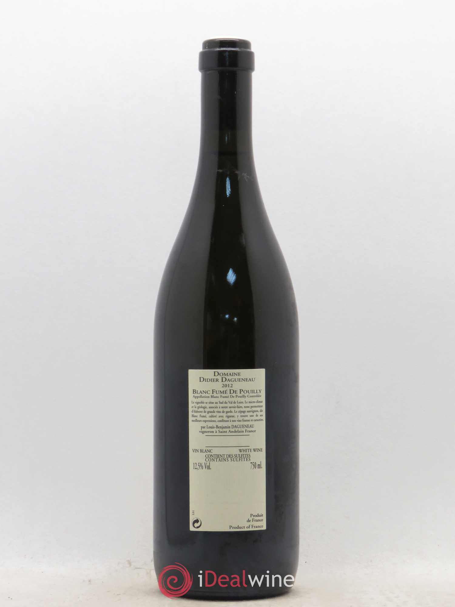 Pouilly-Fumé Blanc Fumé de Pouilly Dagueneau (Domaine Didier - Louis-Benjamin) 2012 - Lot de 1 bouteille - 1