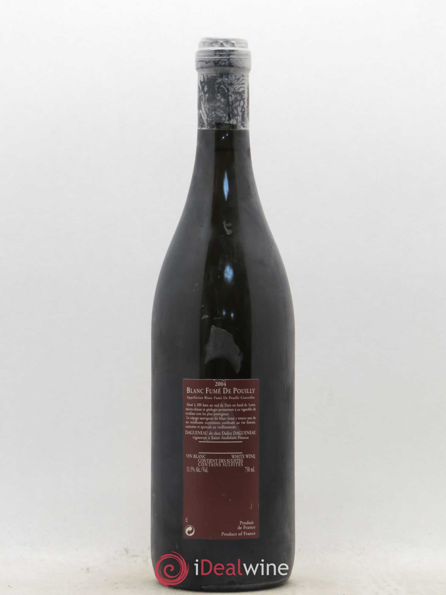 Vin de France (anciennement Pouilly-Fumé) Pur Sang Dagueneau (Domaine Didier - Louis-Benjamin) 2004 - Lot de 1 bouteille - 1