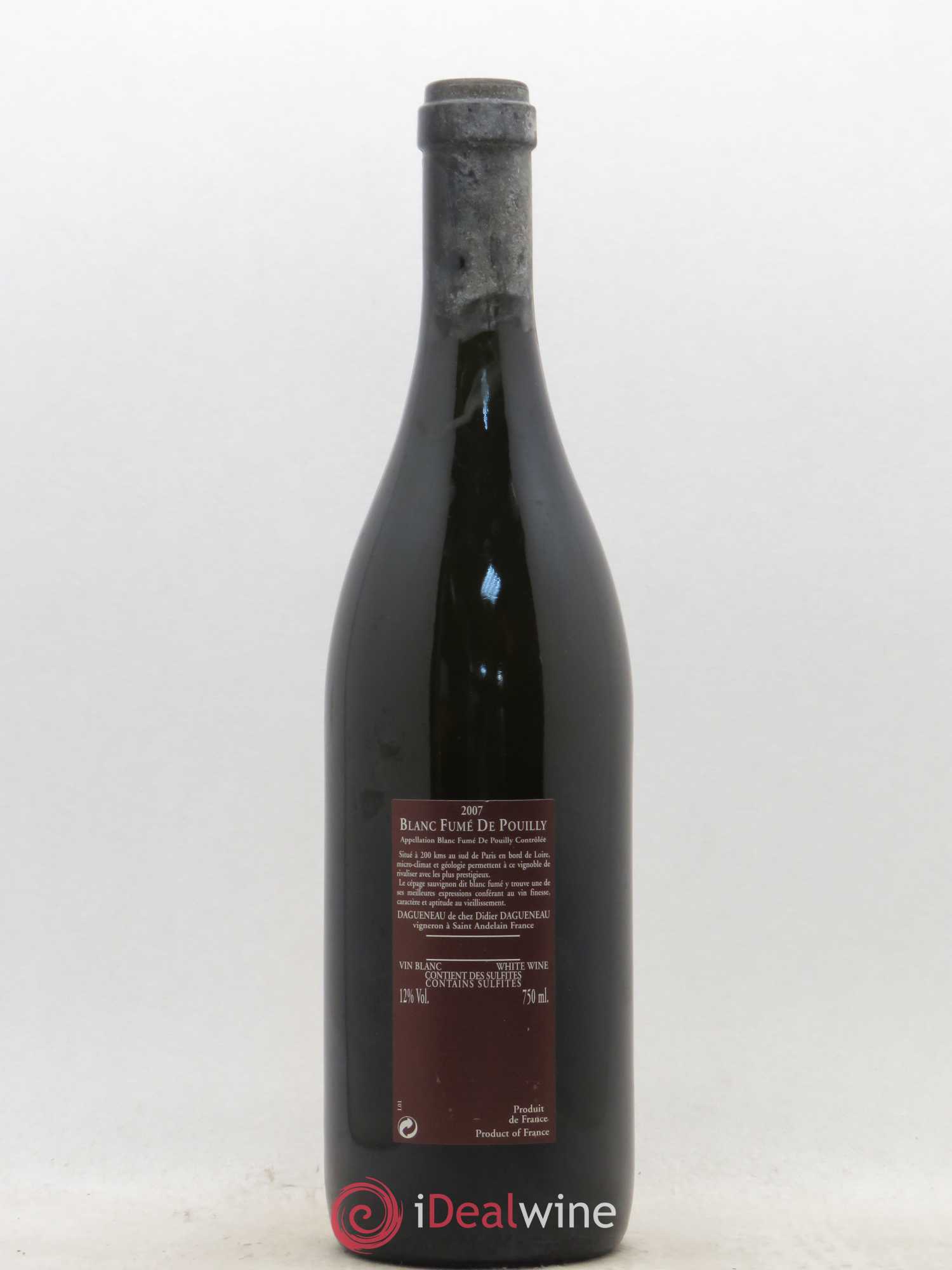 Vin de France (anciennement Pouilly-Fumé) Pur Sang Dagueneau (Domaine Didier - Louis-Benjamin) 2007 - Lot de 1 bouteille - 1