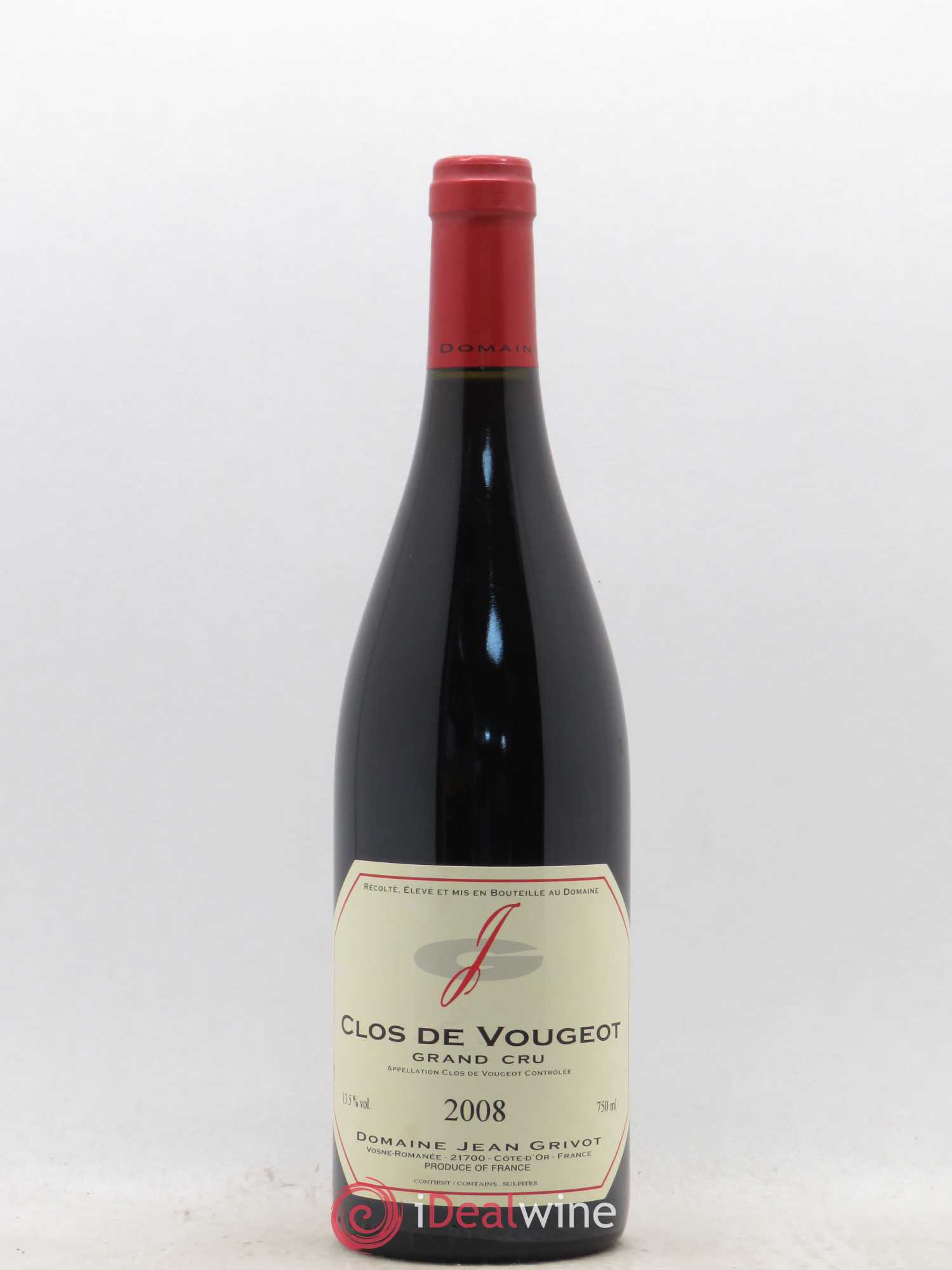 Clos de Vougeot Grand Cru Jean Grivot 2008 - Lot de 1 bouteille - 0