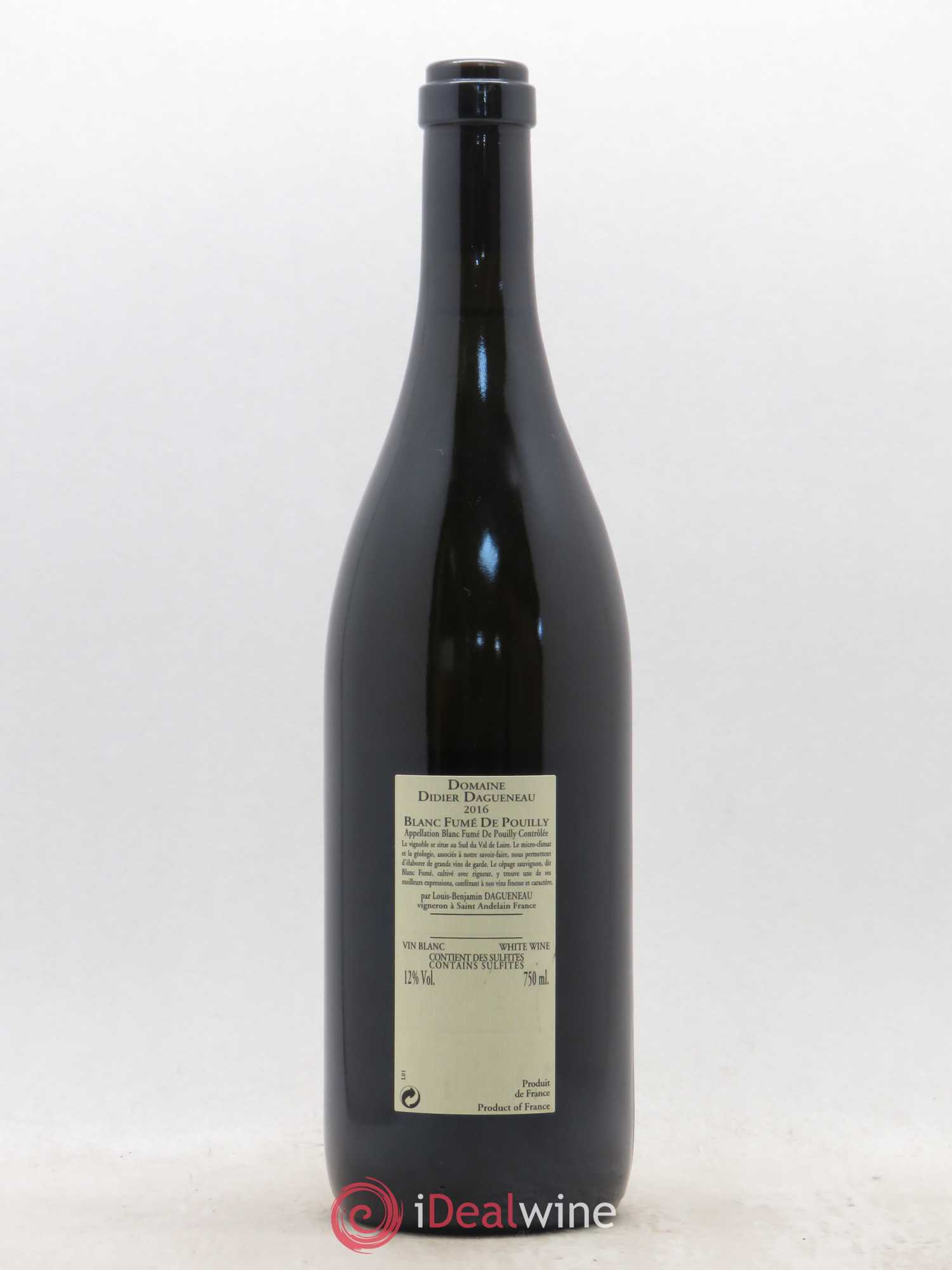 Pouilly-Fumé Blanc Fumé de Pouilly Dagueneau (Domaine Didier - Louis-Benjamin) 2016 - Lot de 1 bouteille - 1