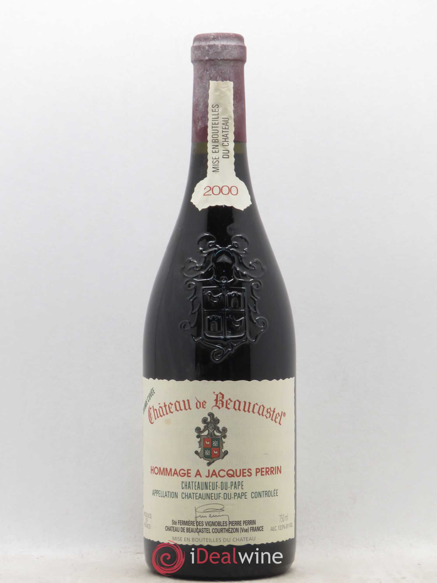Châteauneuf-du-Pape Château de Beaucastel Hommage à Jacques Perrin Famille Perrin 2000 - Lot de 1 bouteille - 0