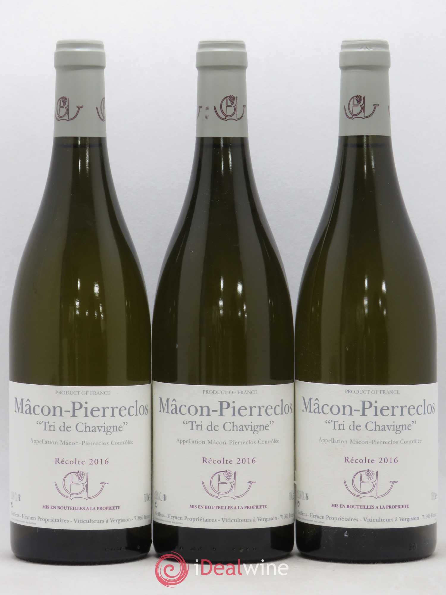 Mâcon-Pierreclos Tri de Chavigne Guffens-Heynen 2016 - Lot de 3 bouteilles - 0