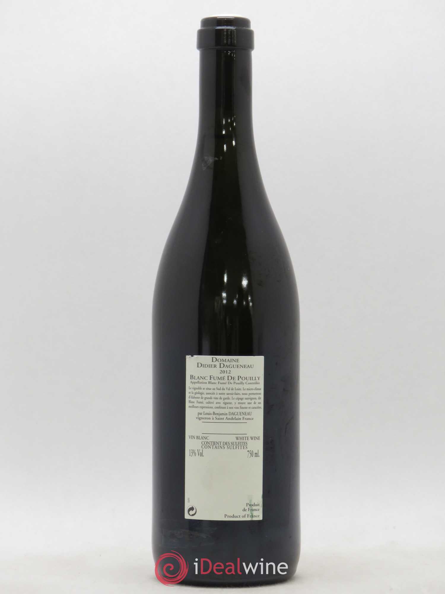 Vin de France (anciennement Pouilly-Fumé) Buisson Renard Dagueneau (Domaine Didier - Louis-Benjamin) 2012 - Lot de 1 bouteille - 1