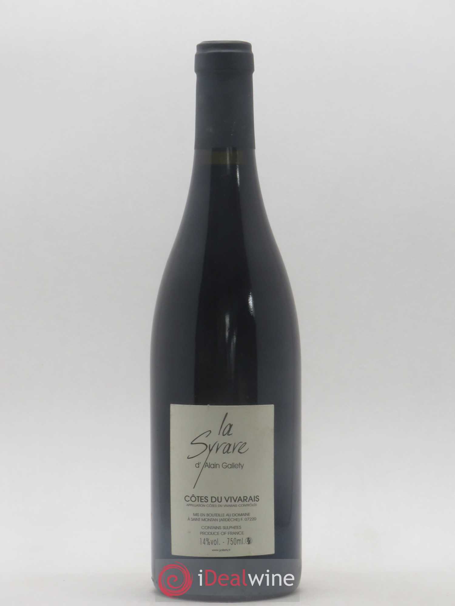 Côtes du Vivarais La Syrare Gallety (Domaine) 2007 - Lot de 1 bouteille - 1