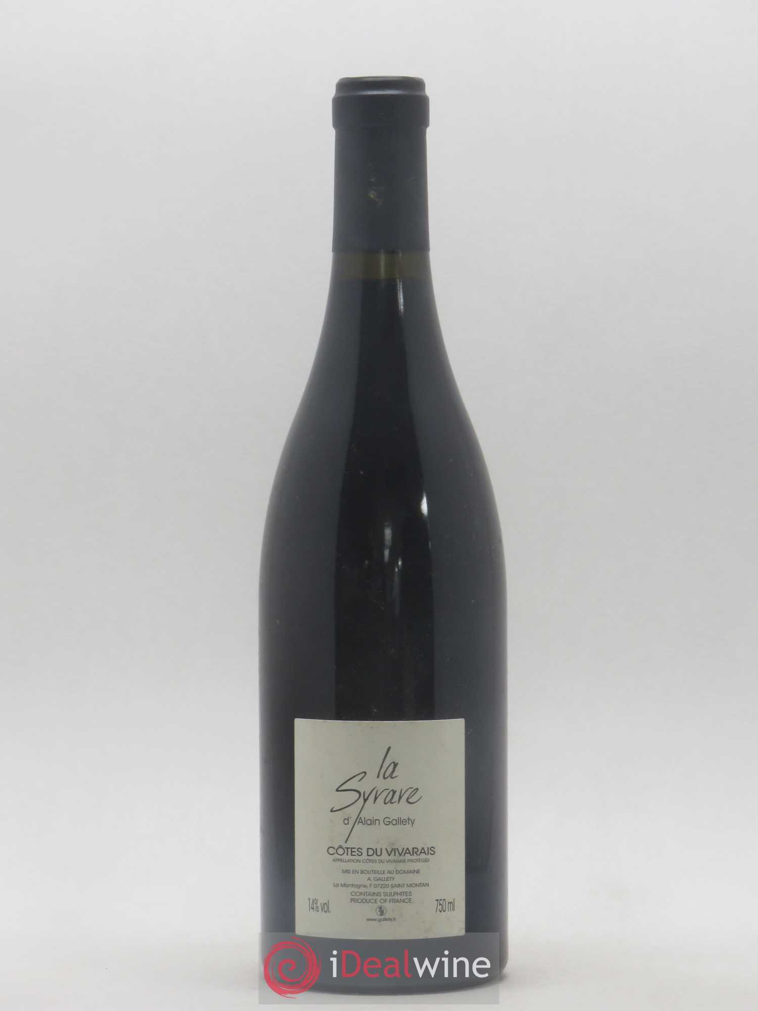 Côtes du Vivarais La Syrare Gallety (Domaine) 2010 - Lot de 1 bouteille - 1