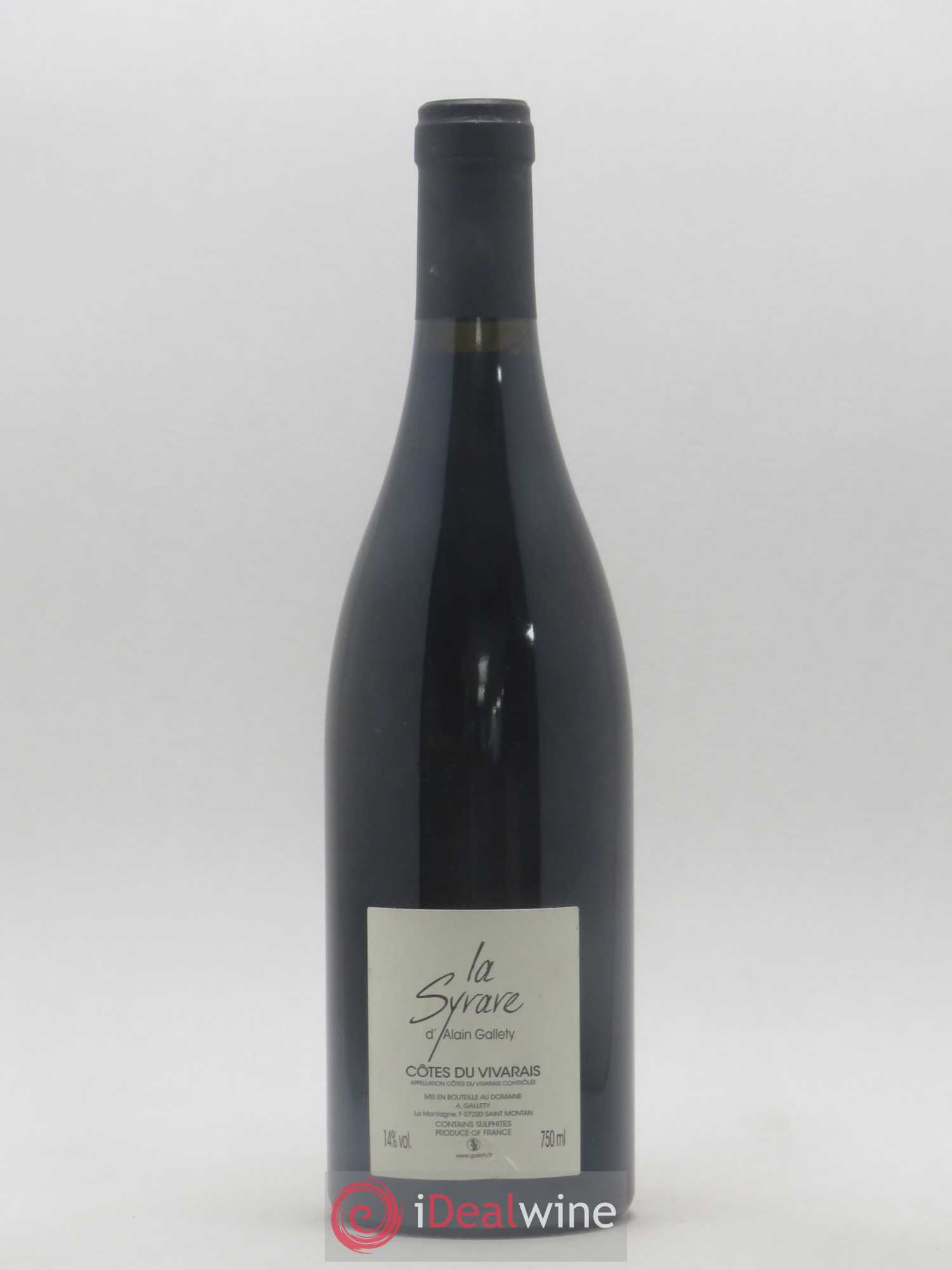 Côtes du Vivarais La Syrare Gallety (Domaine) 2012 - Lot de 1 bouteille - 1