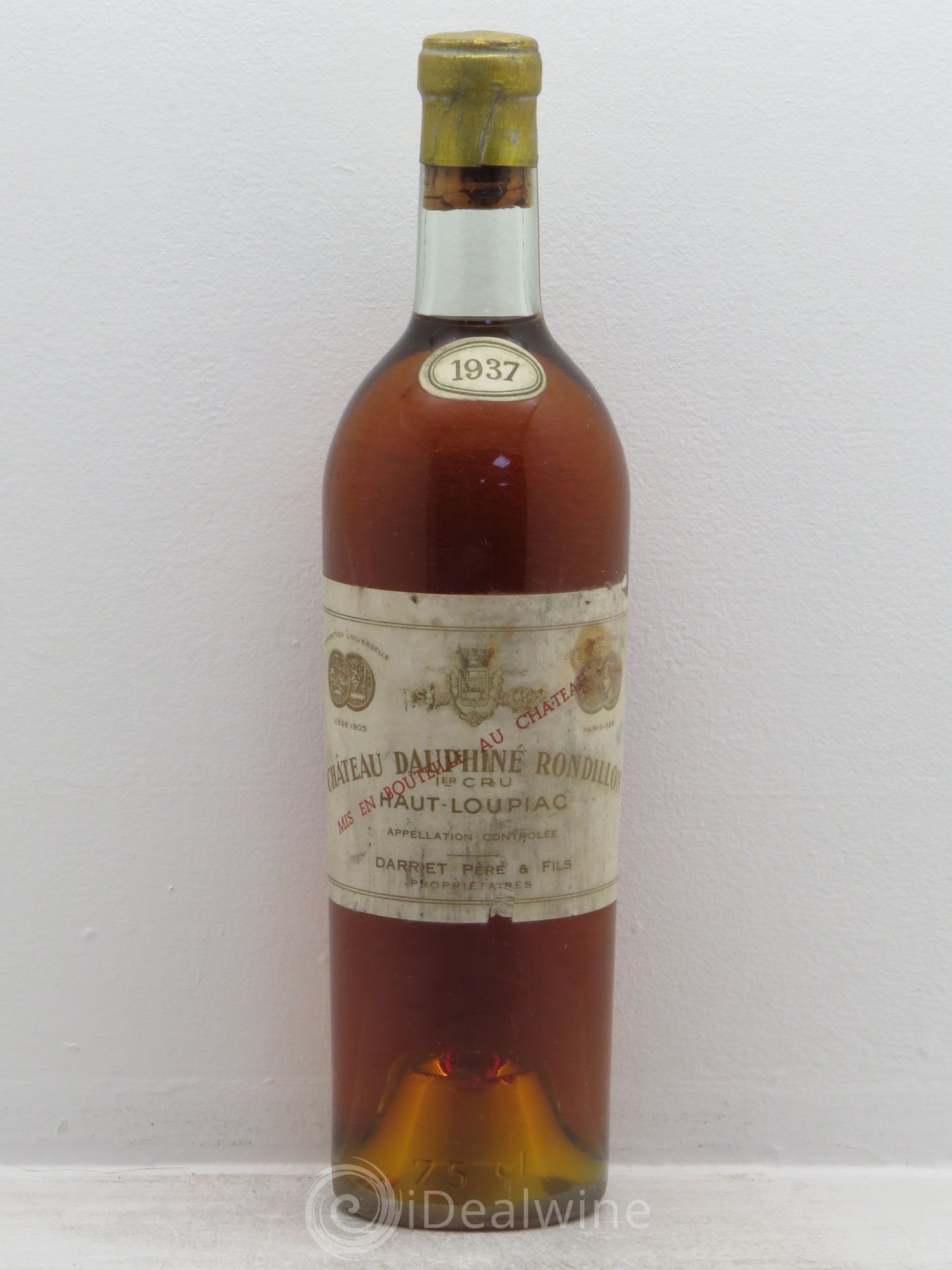 Bordeaux Château Dauphine-Rondillon Haut-Loupiac 1937 - Posten von 1 Flasche - 0