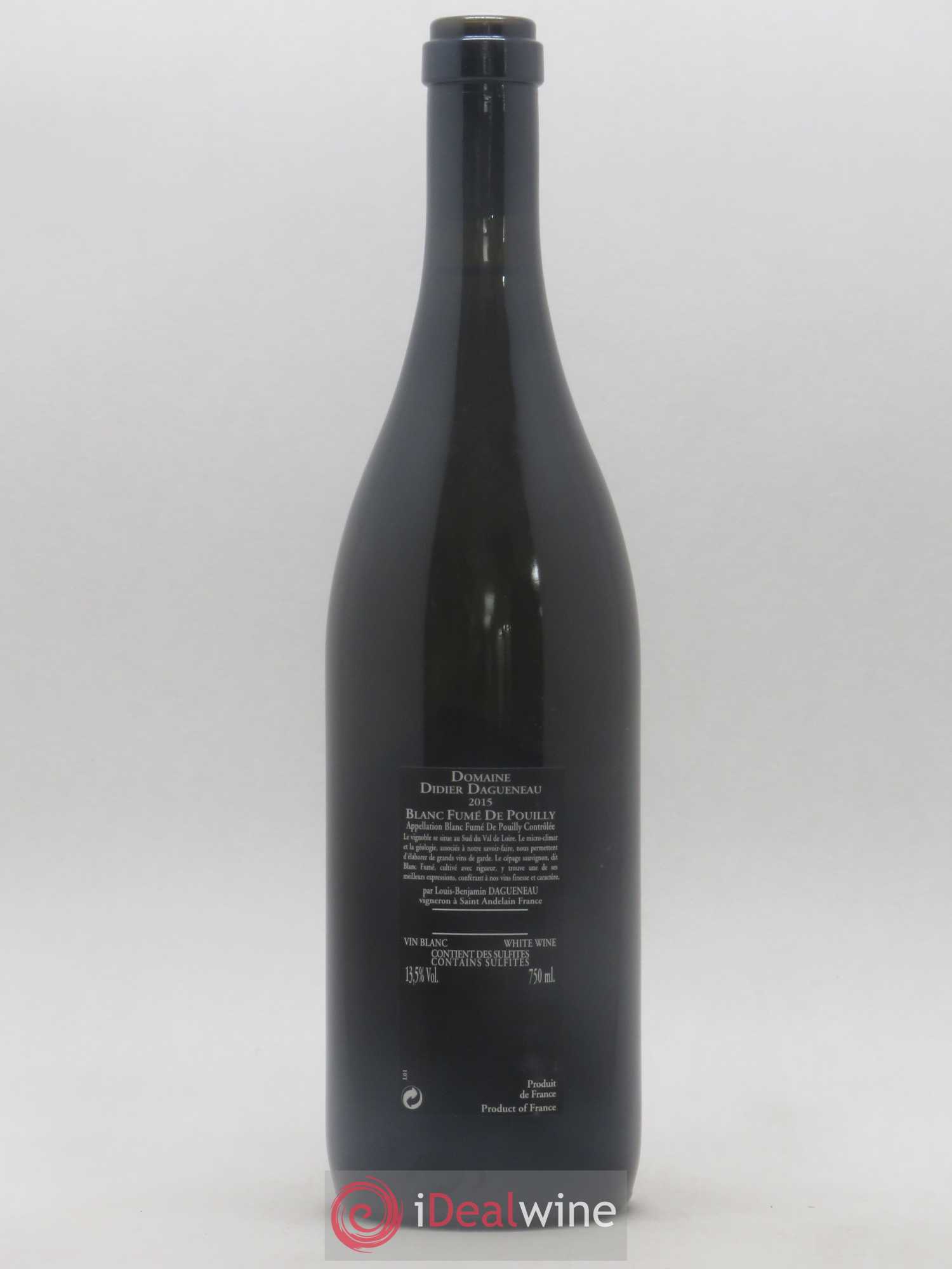 Vin de France (anciennement Pouilly-Fumé) Silex Dagueneau (Domaine Didier - Louis-Benjamin) 2015 - Lot de 1 bouteille - 1
