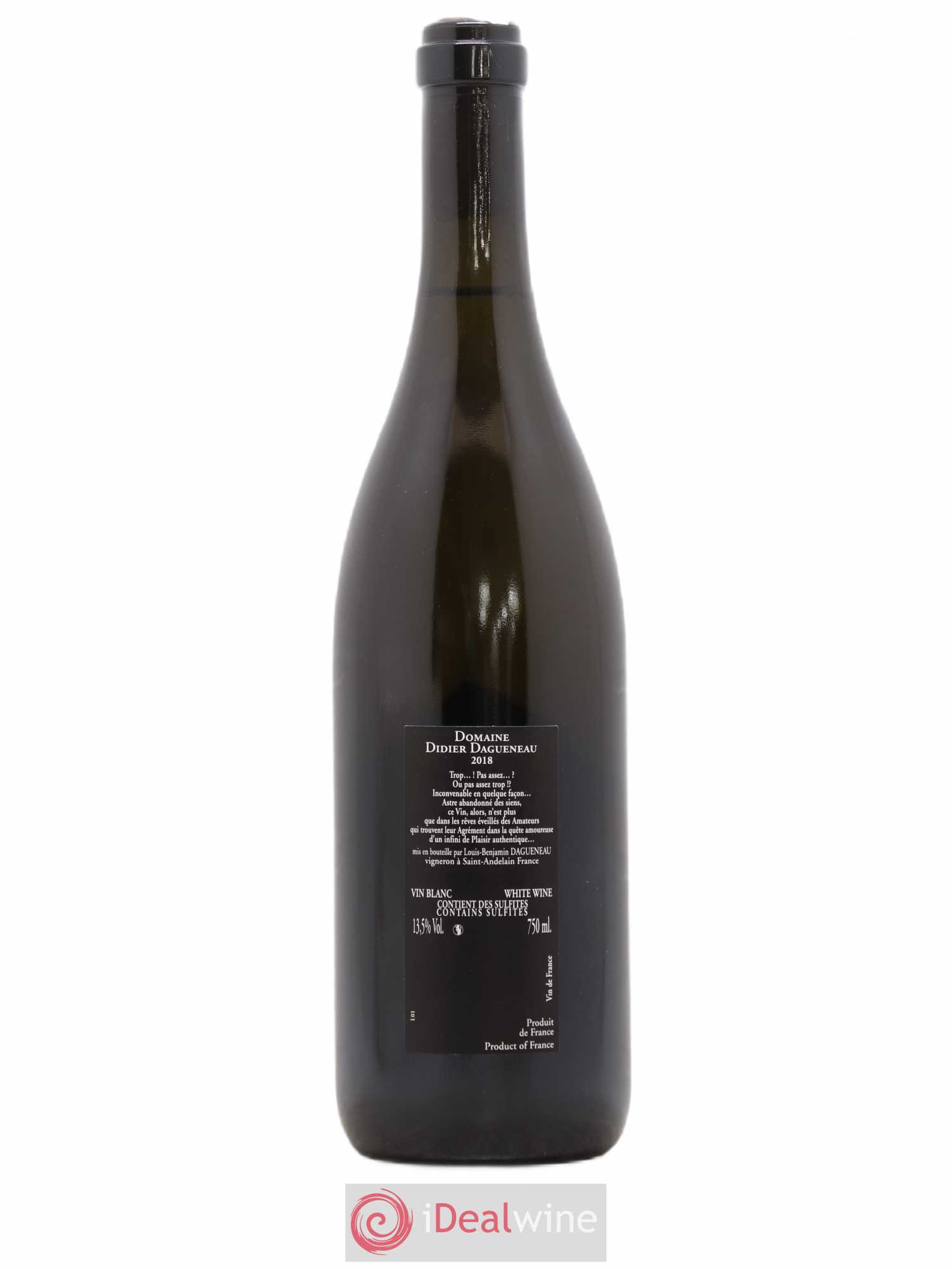 Vin de France (anciennement Pouilly-Fumé) Silex Dagueneau (Domaine Didier - Louis-Benjamin) 2018 - Lot de 1 bouteille - 1
