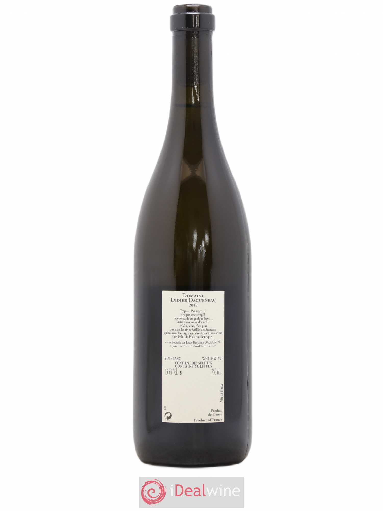 Vin de France (anciennement Pouilly-Fumé) Buisson Renard Dagueneau (Domaine Didier - Louis-Benjamin) 2018 - Lot de 1 bouteille - 1