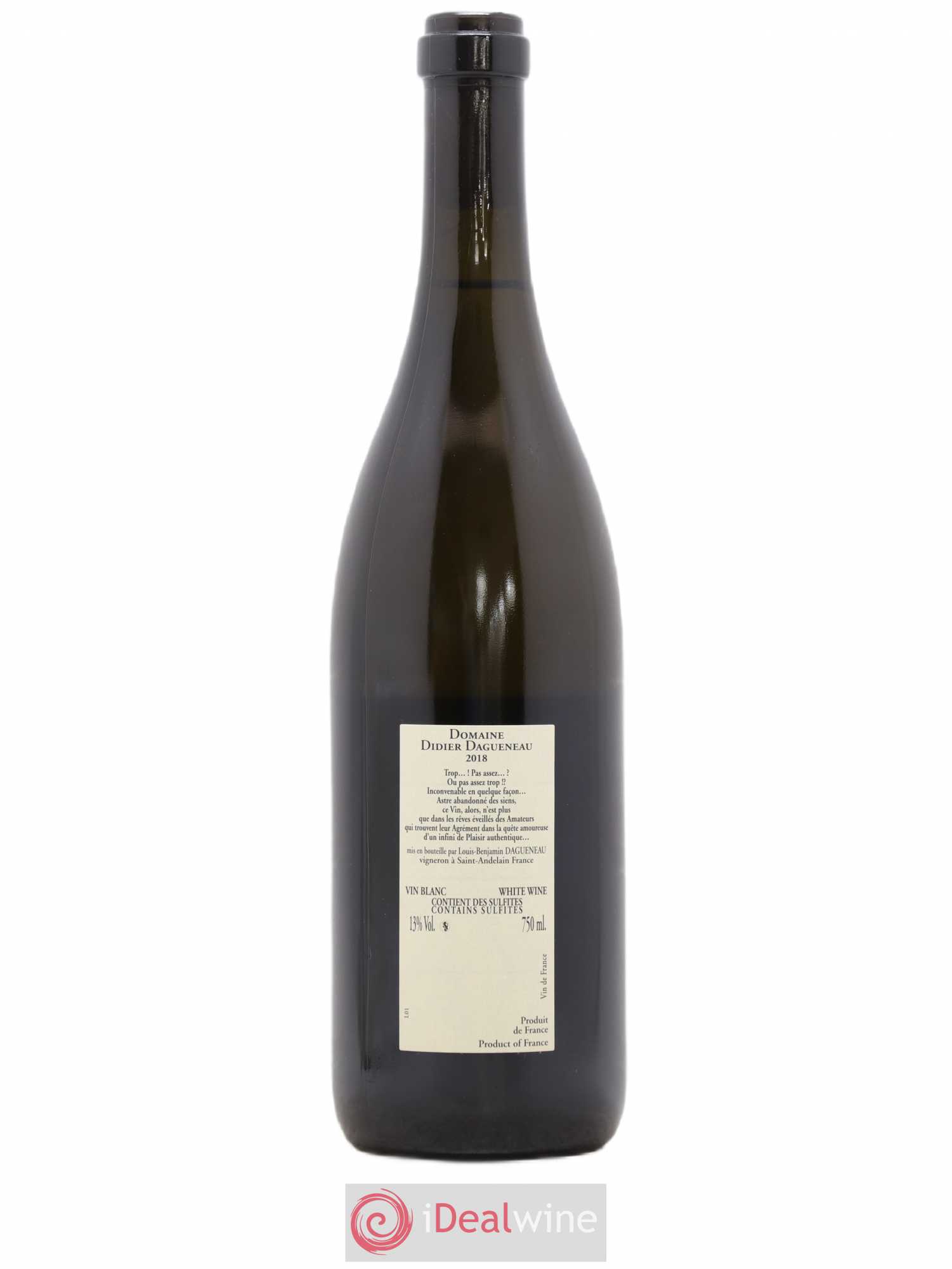 Vin de France Blanc Etc Dagueneau (Domaine Didier - Louis-Benjamin) 2018 - Lot de 1 bouteille - 1