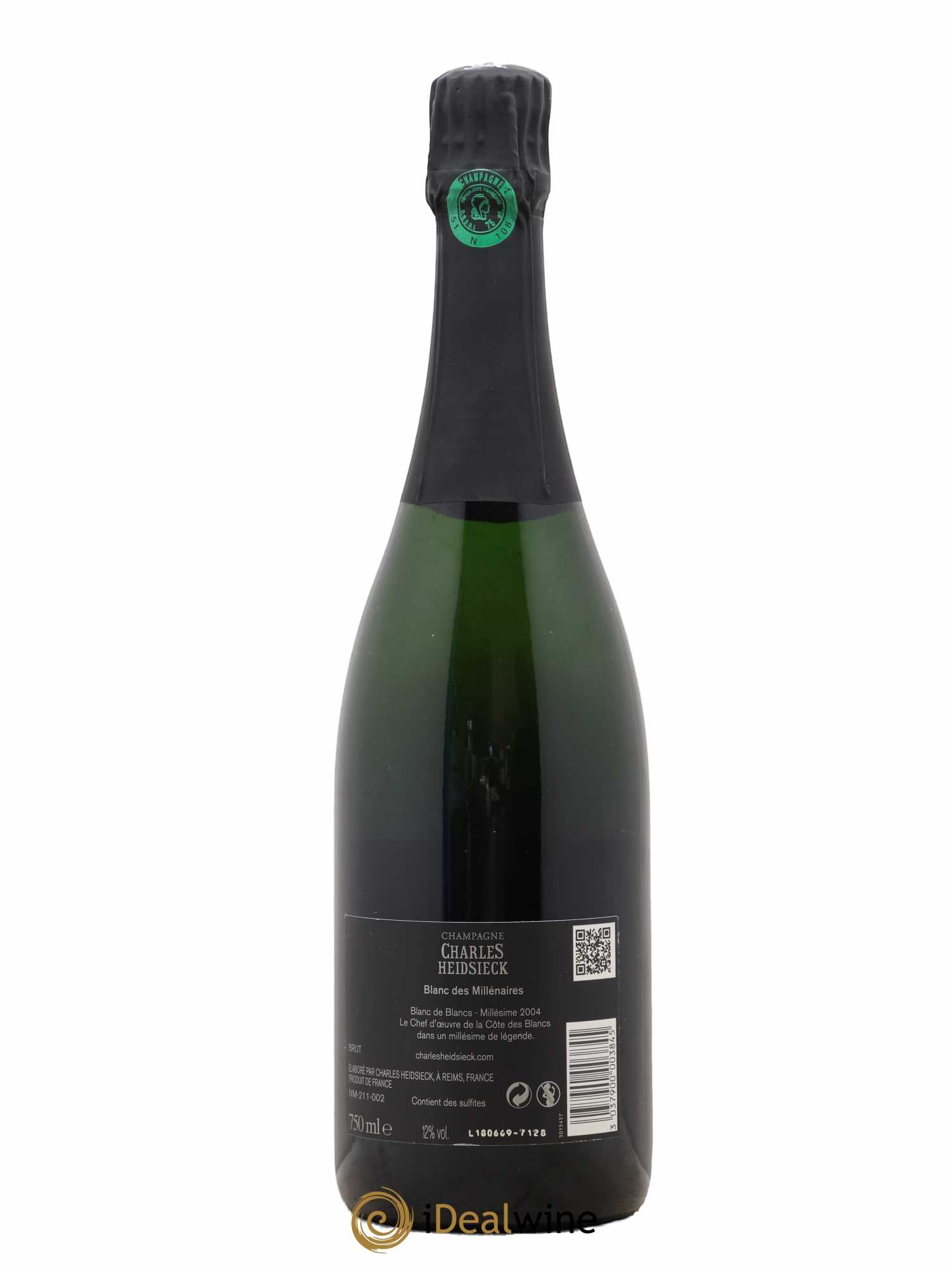 Blanc de Blancs Blanc des Millénaires Brut Charles Heidsieck Brut  2004 - Lot de 1 bouteille - 1