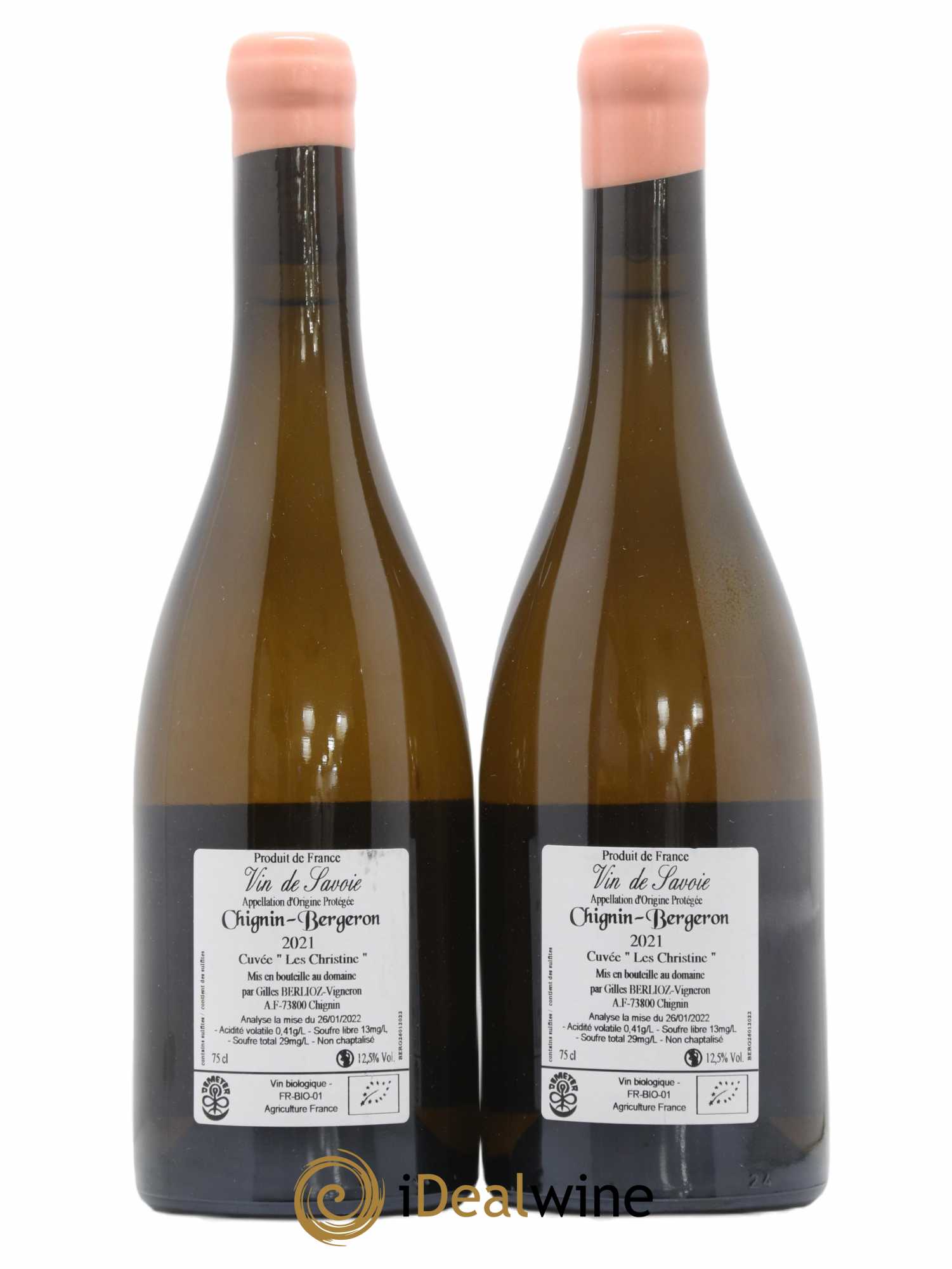Vin de Savoie Chignin-Bergeron Les Christine Gilles Berlioz 2021 - Lot de 2 bouteilles - 1