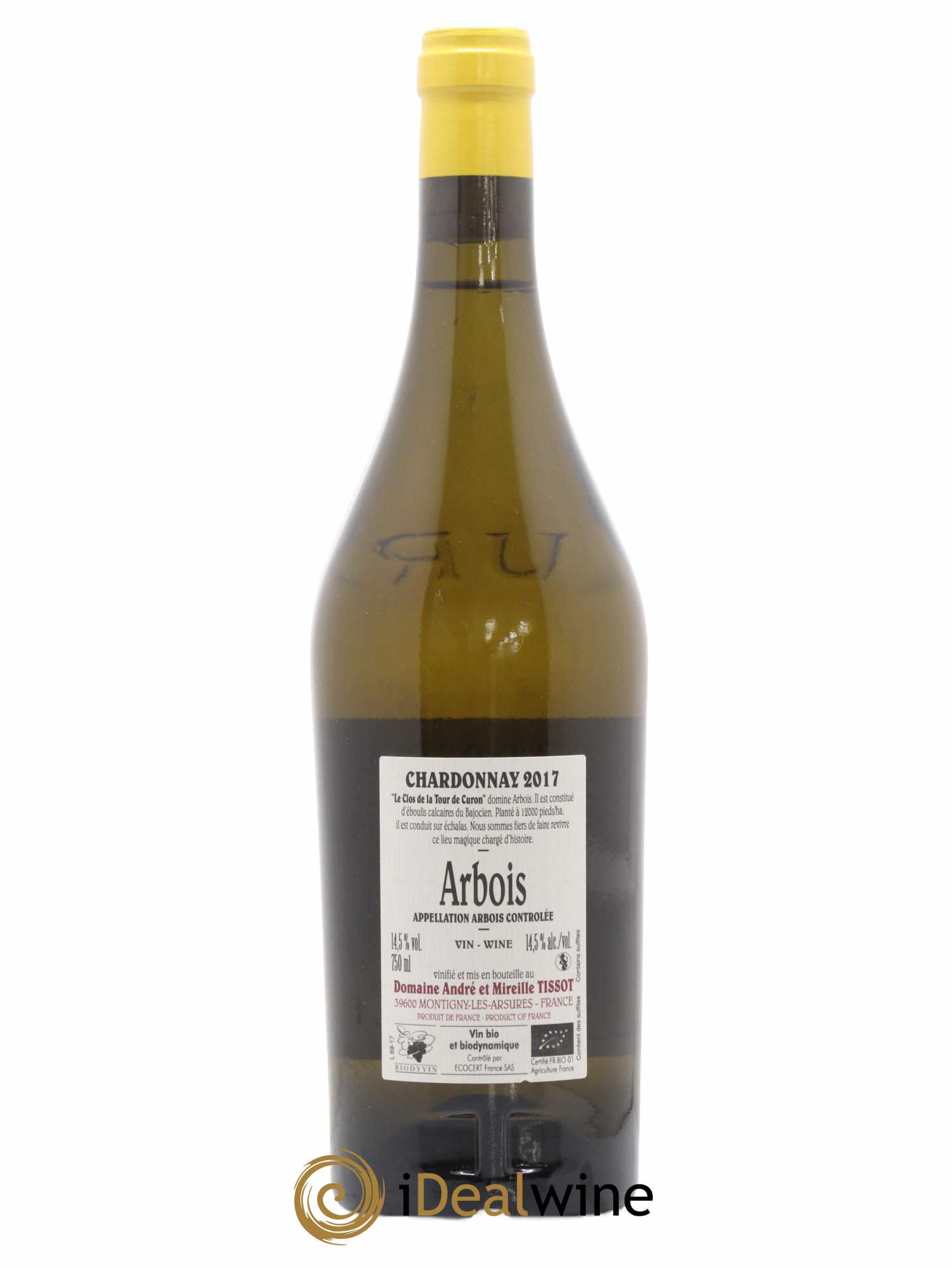Arbois Chardonnay Le Clos de la Tour de Curon Bénédicte et Stéphane Tissot 2017 - Lot de 1 bouteille - 1