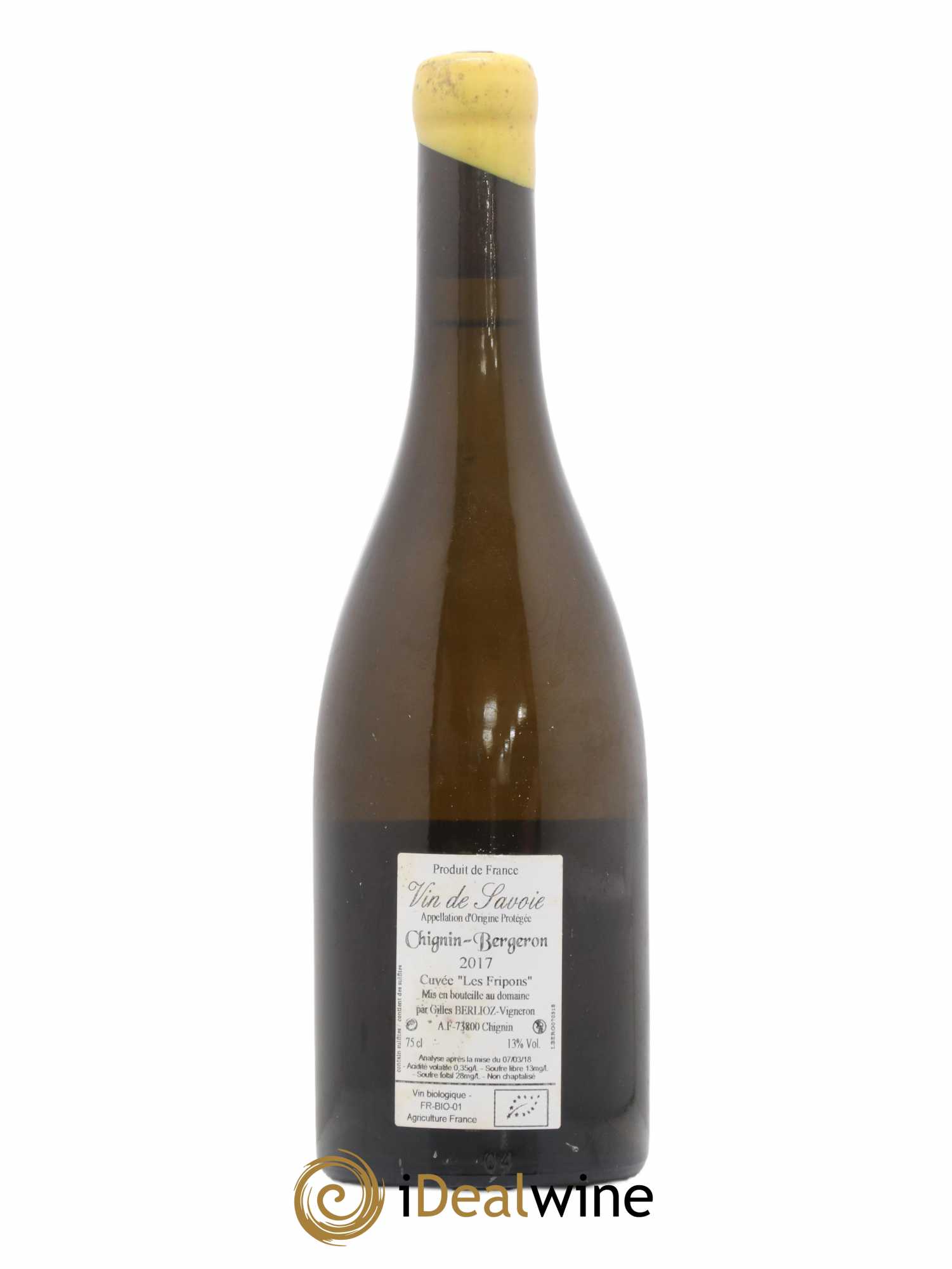 Vin de Savoie Chignin-Bergeron Les Fripons Gilles Berlioz 2017 - Lot de 1 bouteille - 1