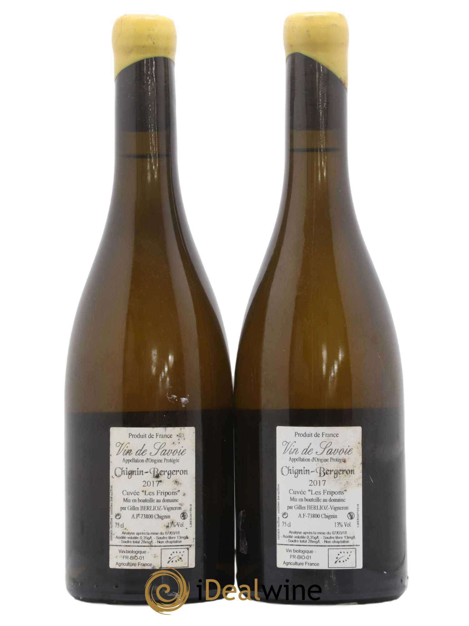 Vin de Savoie Chignin-Bergeron Les Fripons Gilles Berlioz 2017 - Lot de 2 bouteilles - 1