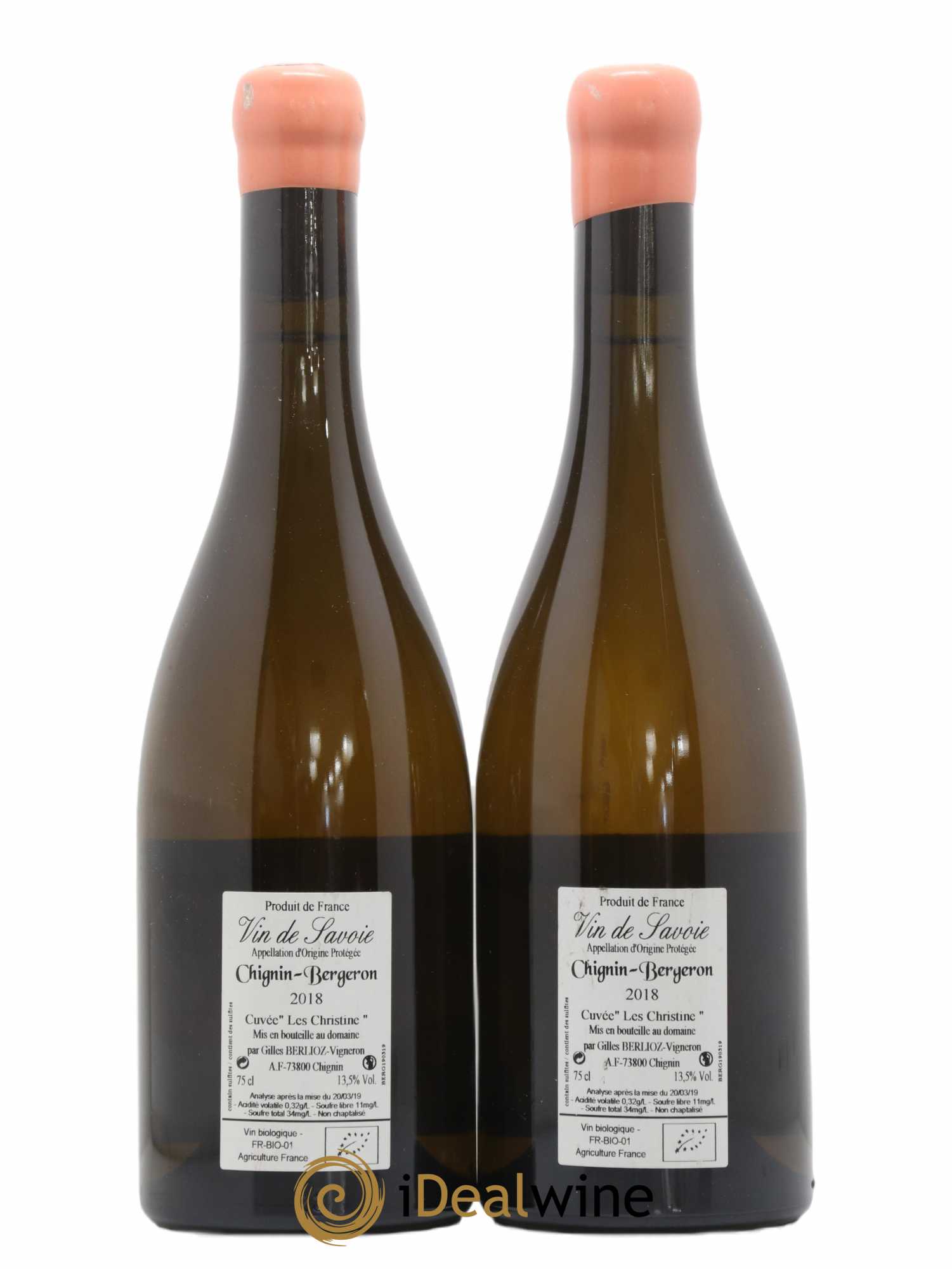 Vin de Savoie Chignin-Bergeron Les Christine Gilles Berlioz 2018 - Lot de 2 bouteilles - 1