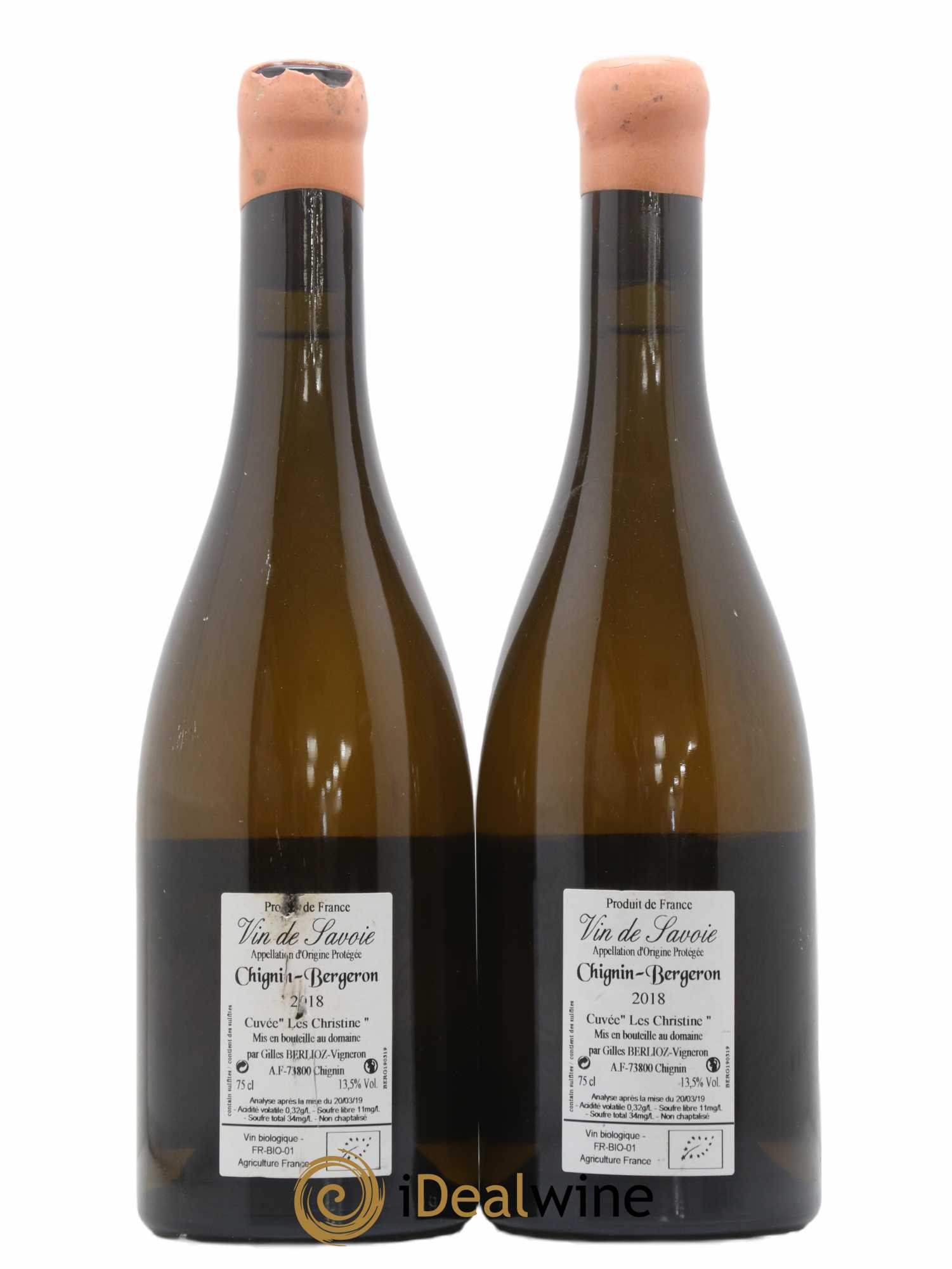 Vin de Savoie Chignin-Bergeron Les Christine Gilles Berlioz 2018 - Lot de 2 bouteilles - 1