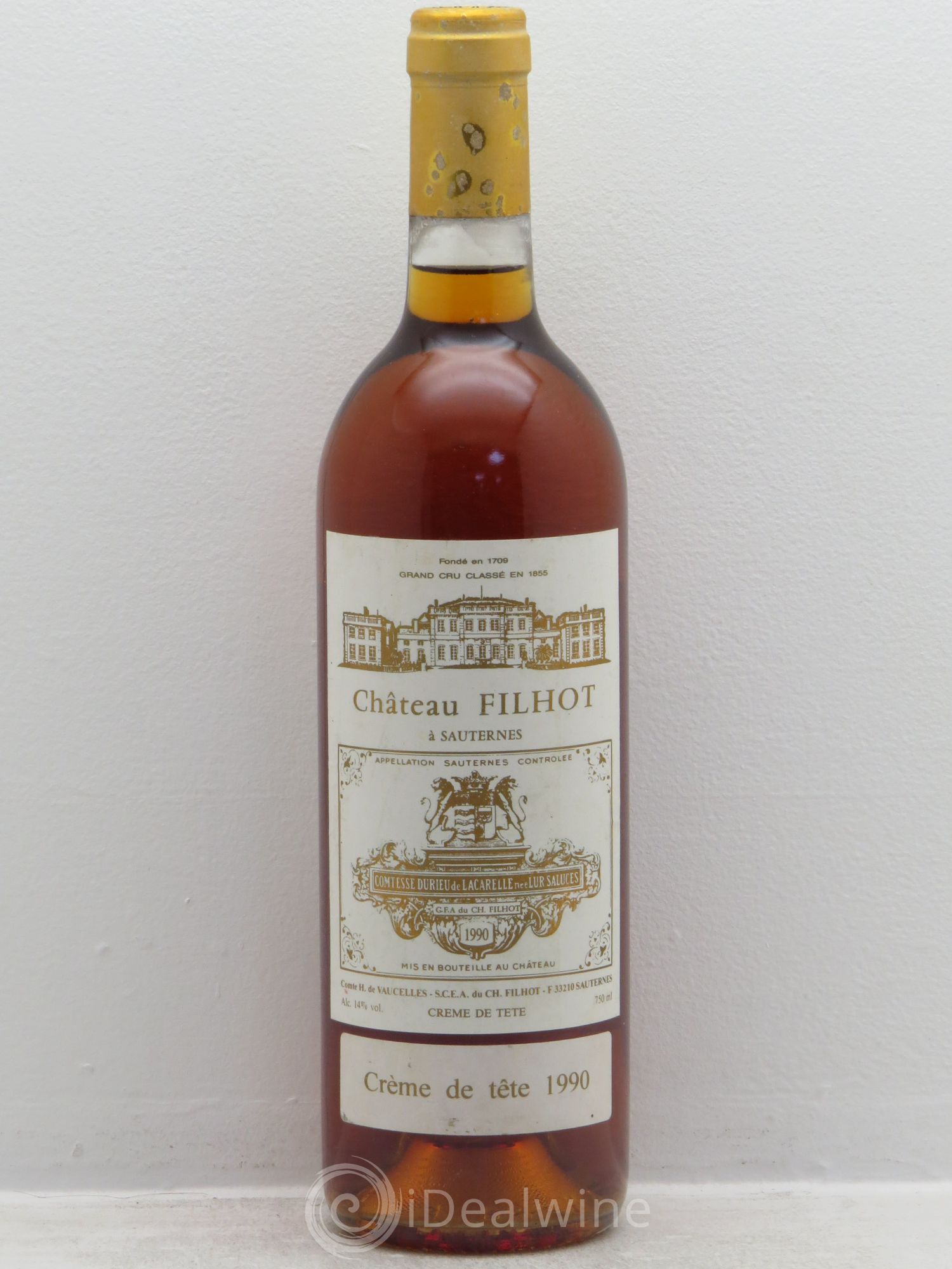 Château Filhot - Crème de Tête 2ème Grand Cru Classé 1990 - Lotto di 1 bottiglia - 0