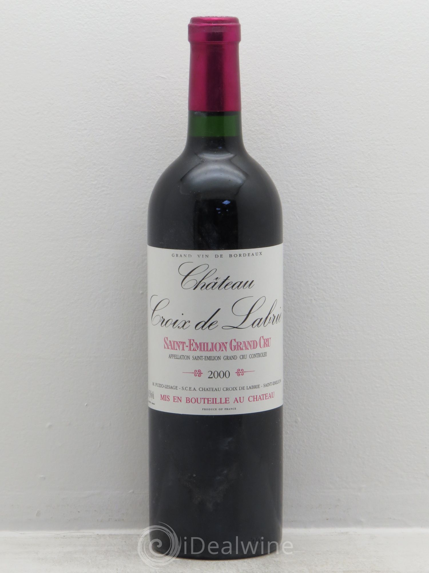 Château Croix de Labrie Grand Cru Classé (sans prix de réserve) 2000 - Lot de 1 bouteille - 0