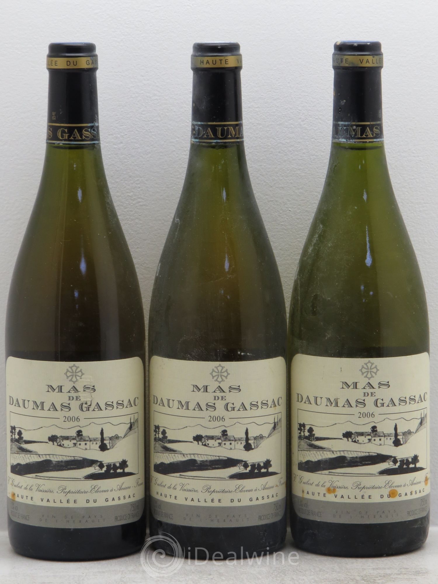 Saint-Guilhem-le-Désert - Cité d'Aniane Mas Daumas Gassac Famille Guibert de La Vaissière (sans prix de réserve) 2006 - Lot de 3 bouteilles - 0