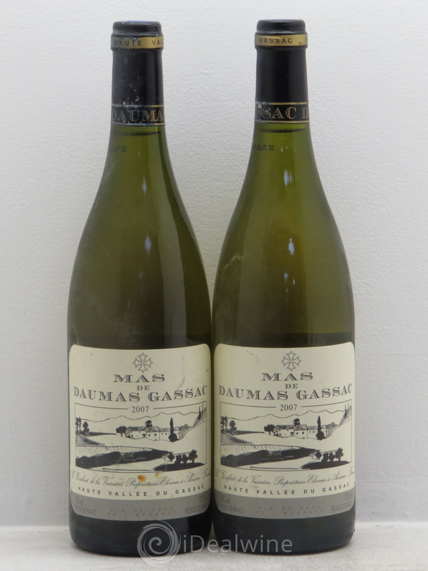Saint-Guilhem-le-Désert - Cité d'Aniane Mas Daumas Gassac Famille Guibert de La Vaissière (sans prix de réserve) 2007 - Lot de 2 bouteilles - 0