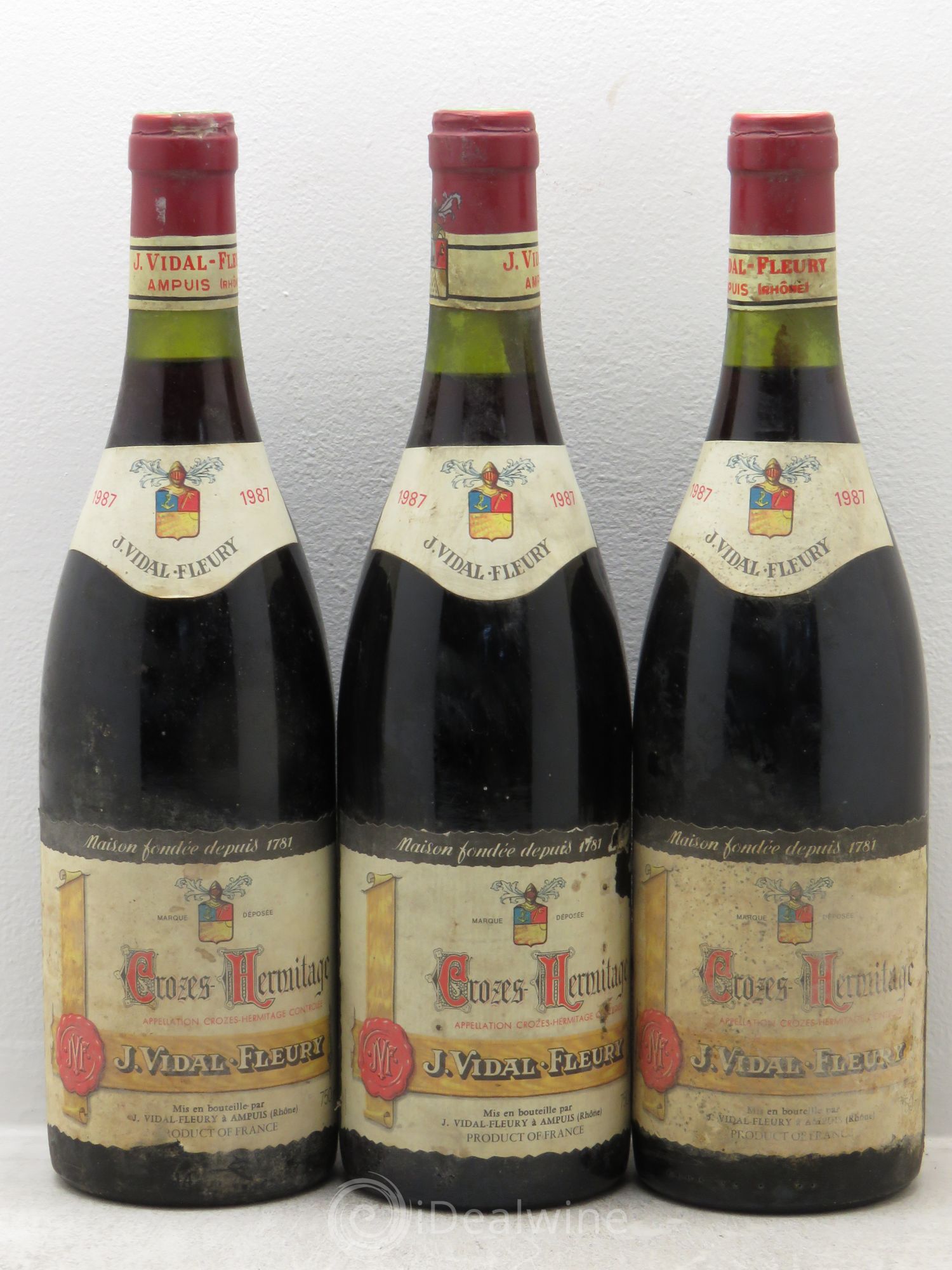 Crozes-Hermitage Vidal Fleury (sans prix de réserve) 1987 - Posten von 3 Flaschen - 0