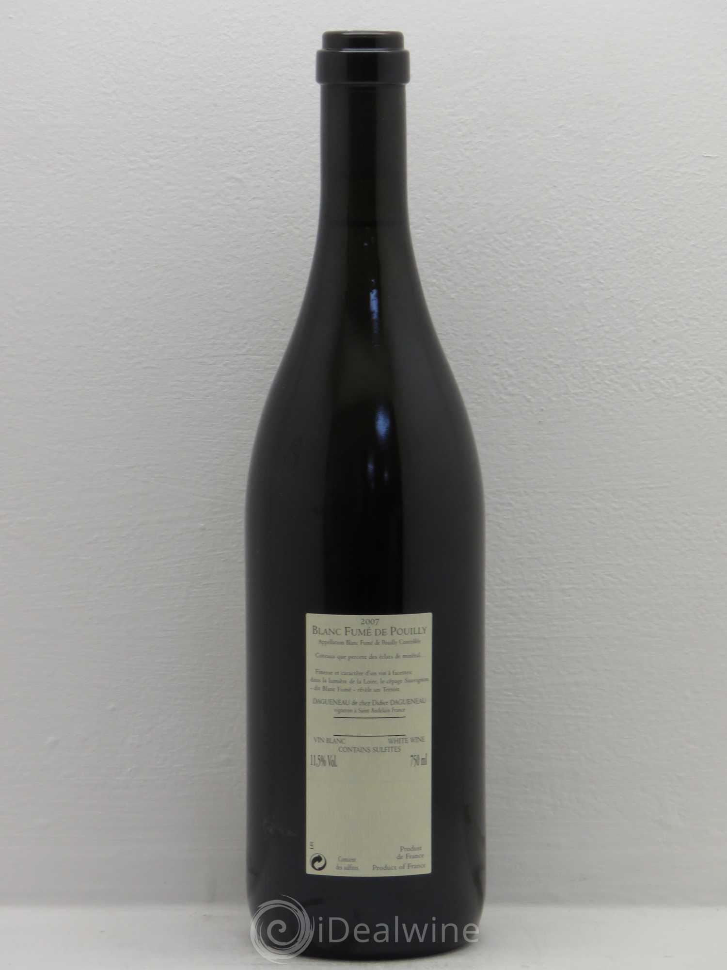 Pouilly-Fumé Blanc Fumé de Pouilly Dagueneau (Domaine Didier - Louis-Benjamin) 2007 - Lot de 1 bouteille - 1