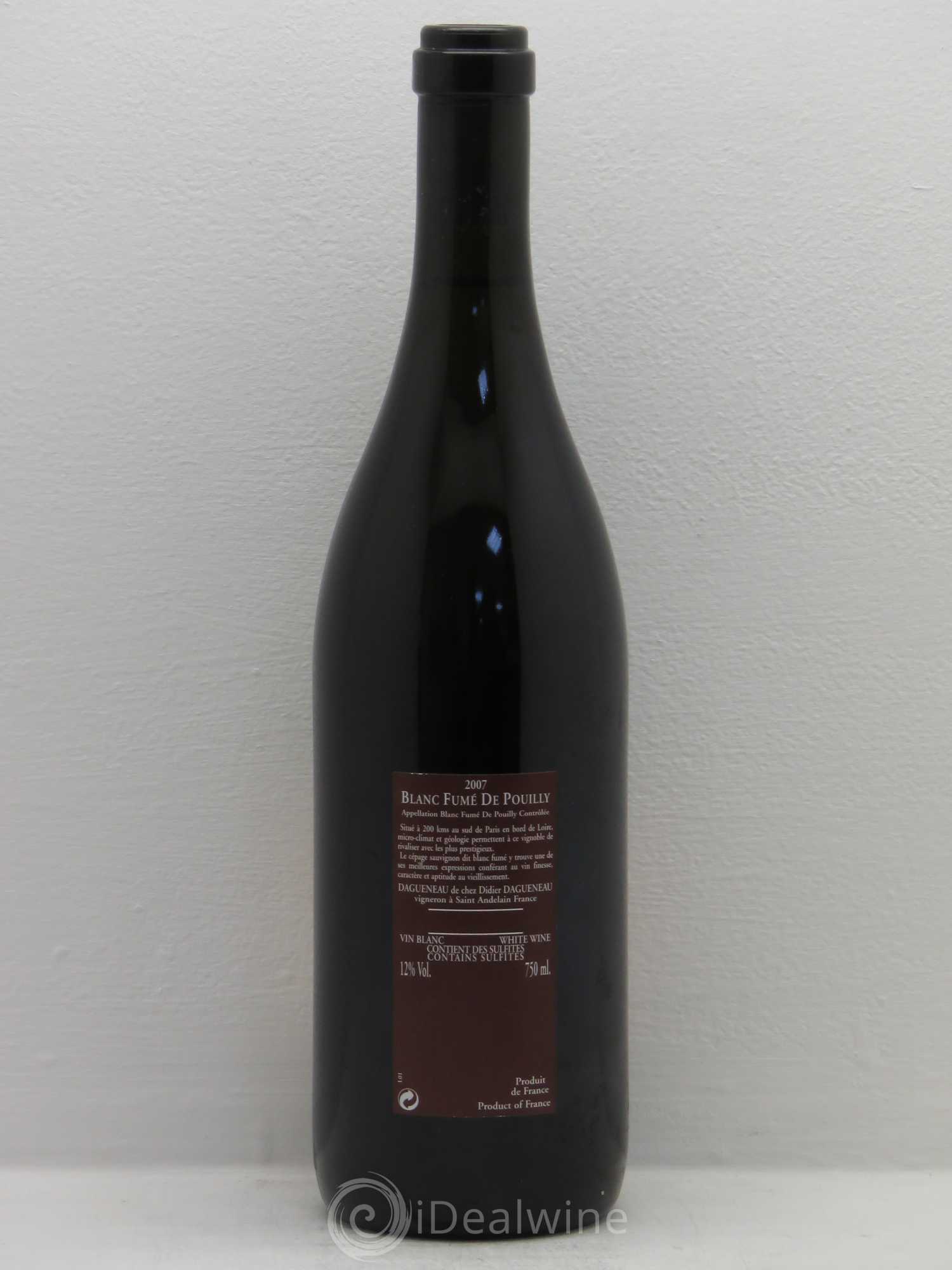 Vin de France (anciennement Pouilly-Fumé) Pur Sang Dagueneau (Domaine Didier - Louis-Benjamin) 2007 - Lot de 1 bouteille - 1