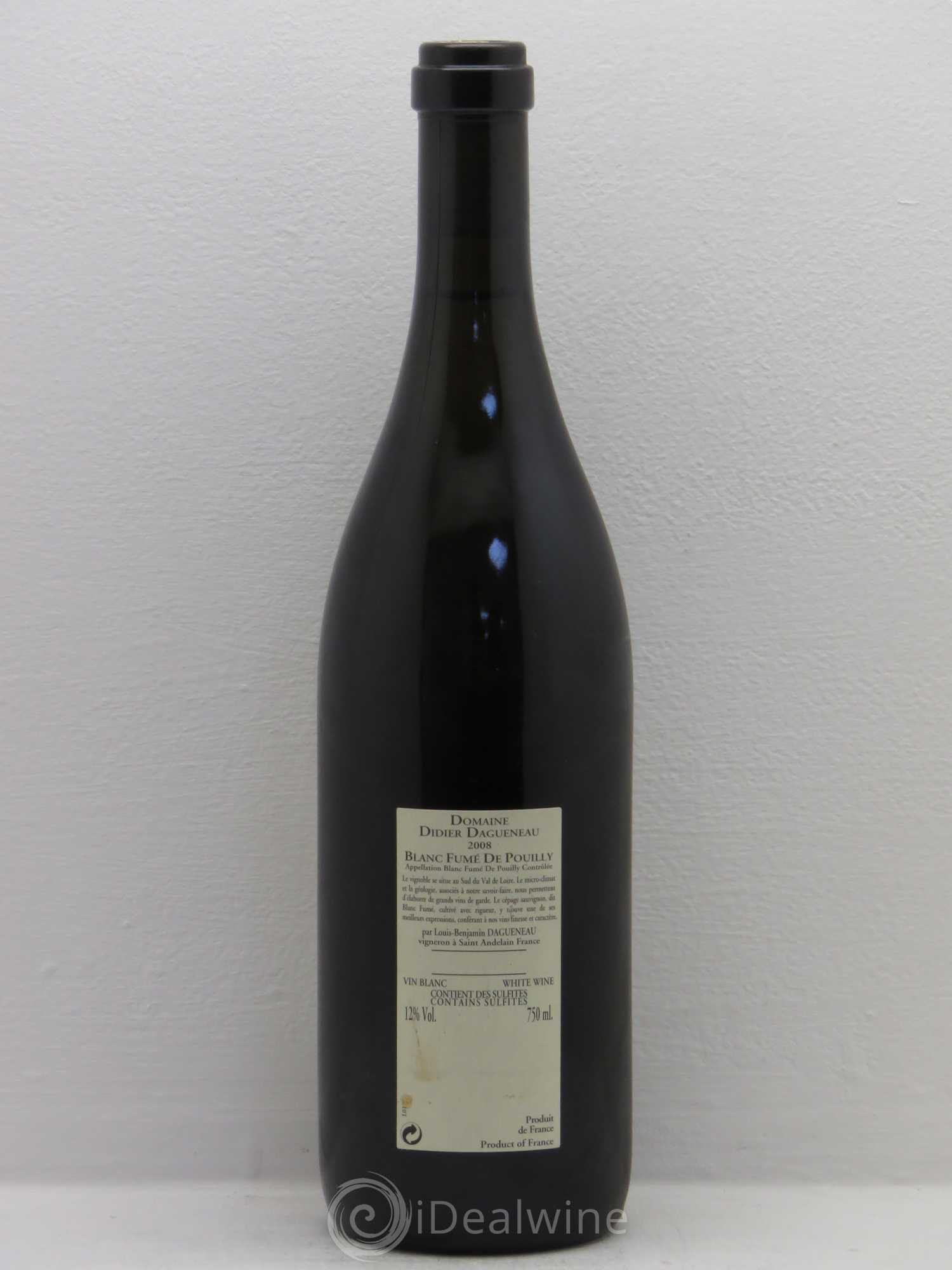 Pouilly-Fumé Blanc Fumé de Pouilly Dagueneau (Domaine Didier - Louis-Benjamin) 2008 - Lot de 1 bouteille - 1