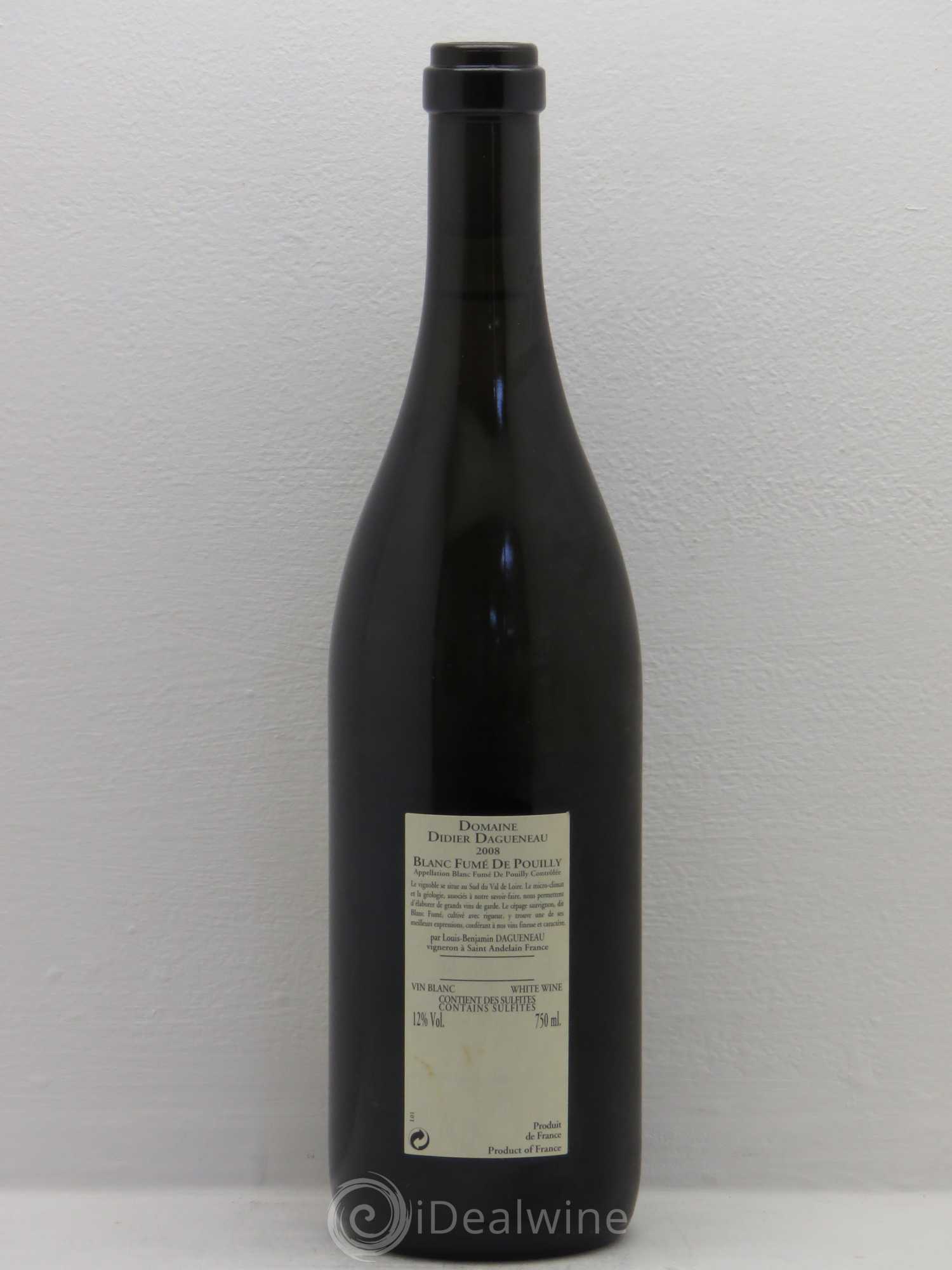 Pouilly-Fumé Blanc Fumé de Pouilly Dagueneau (Domaine Didier - Louis-Benjamin) 2008 - Lot de 1 bouteille - 1