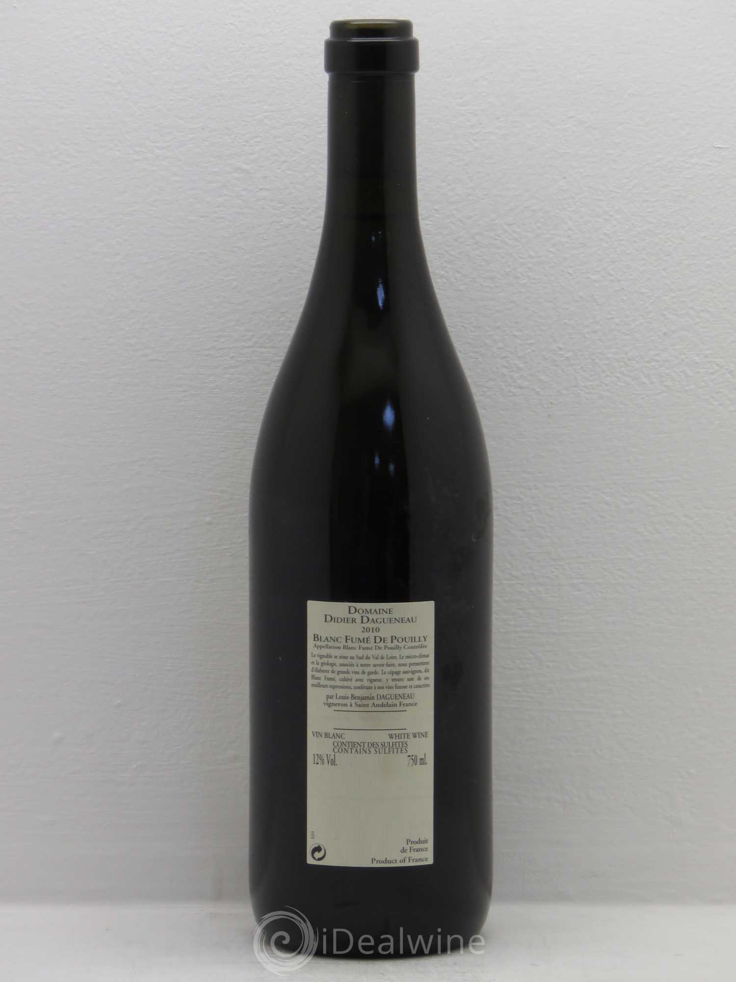 Pouilly-Fumé Blanc Fumé de Pouilly Dagueneau (Domaine Didier - Louis-Benjamin) 2010 - Lot de 1 bouteille - 1