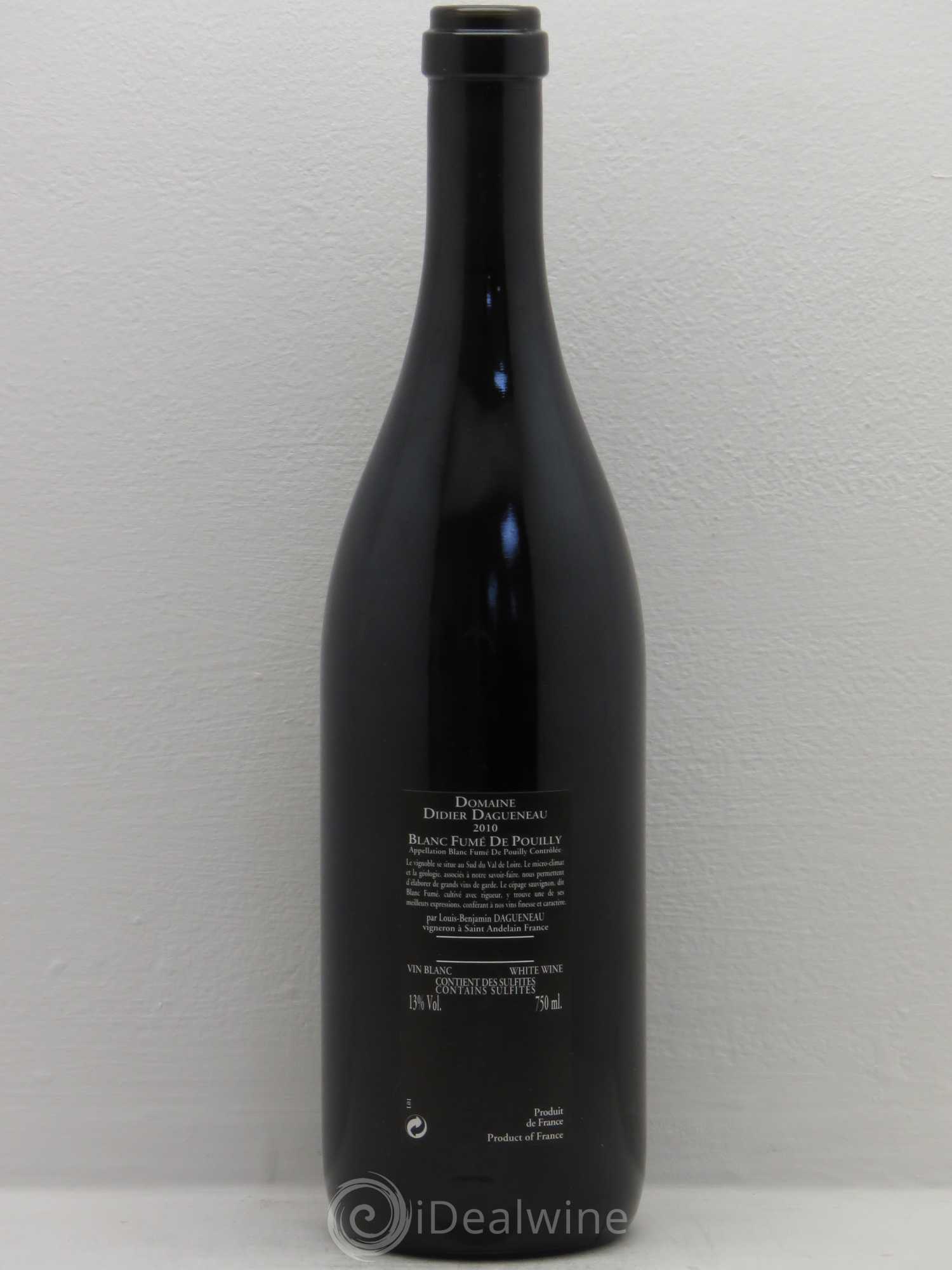 Vin de France (anciennement Pouilly-Fumé) Silex Dagueneau (Domaine Didier - Louis-Benjamin) 2010 - Lot de 1 bouteille - 1