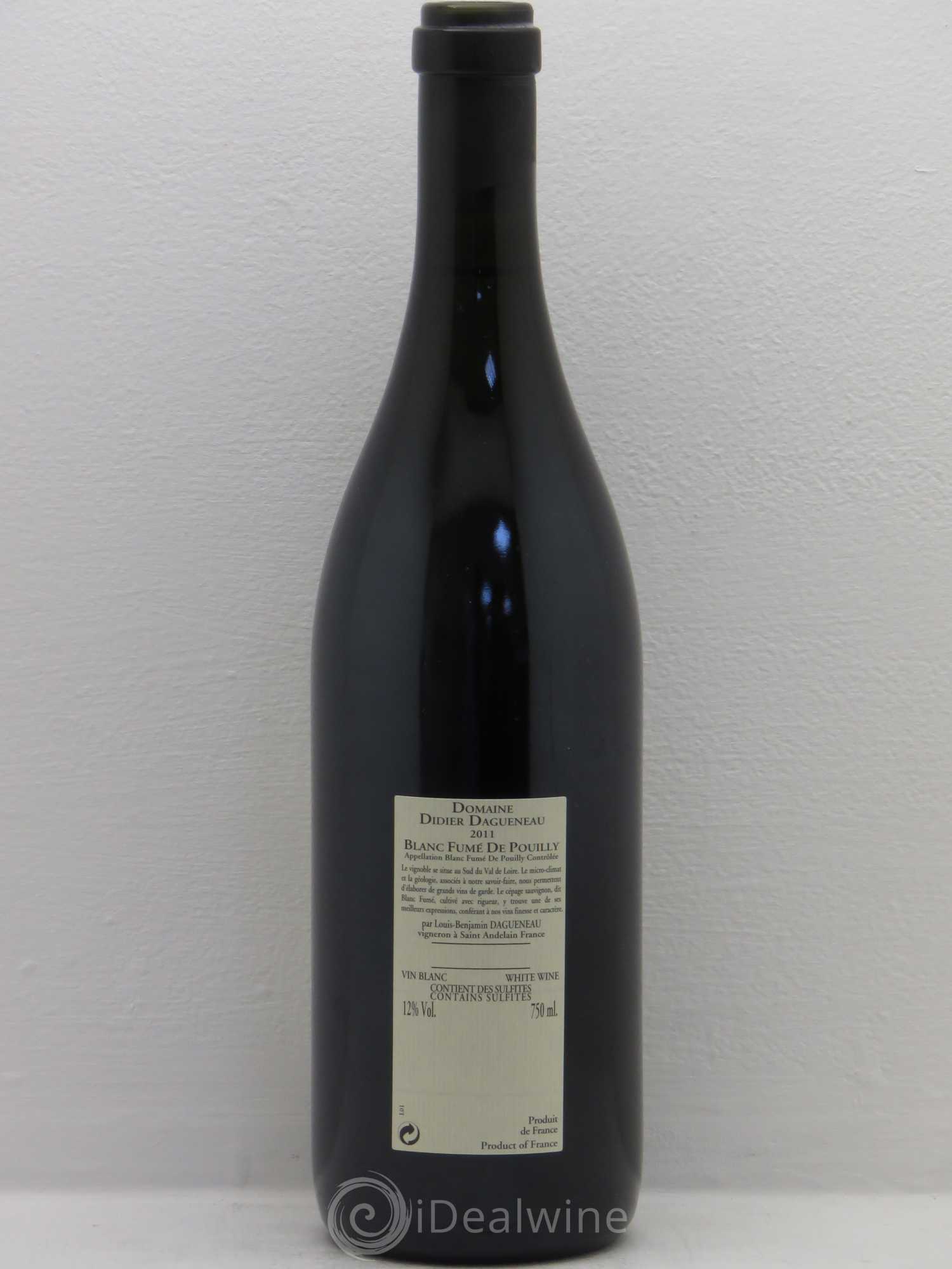 Pouilly-Fumé Blanc Fumé de Pouilly Dagueneau (Domaine Didier - Louis-Benjamin) 2011 - Lot de 1 bouteille - 1