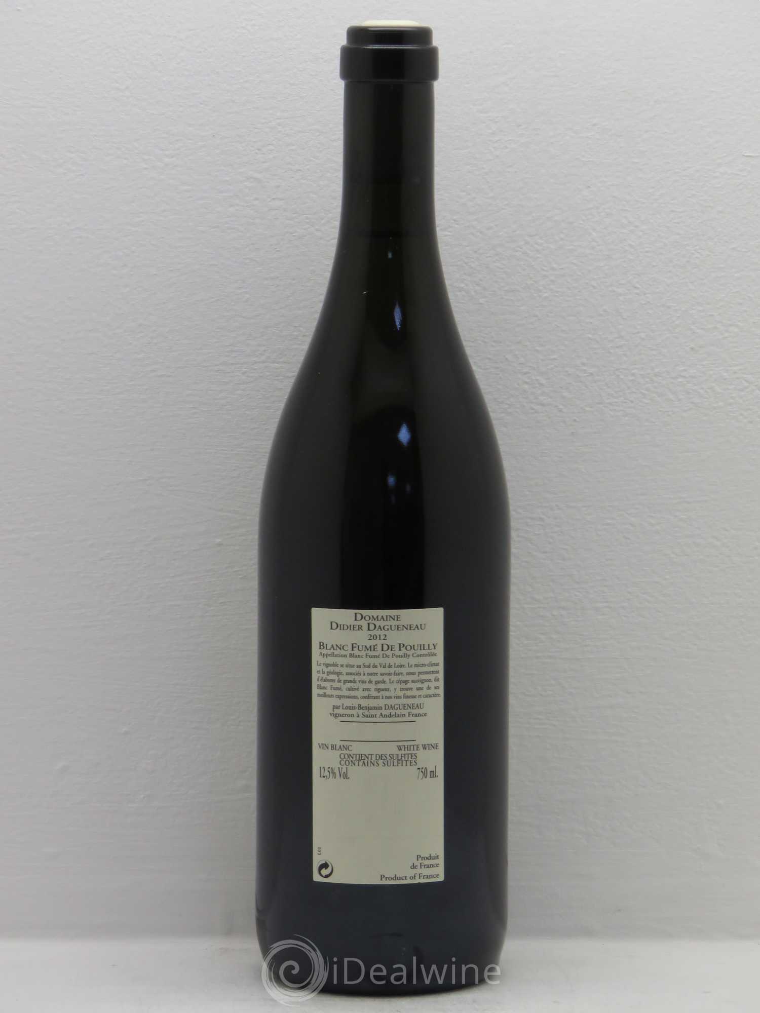 Pouilly-Fumé Blanc Fumé de Pouilly Dagueneau (Domaine Didier - Louis-Benjamin) 2012 - Lot de 1 bouteille - 1