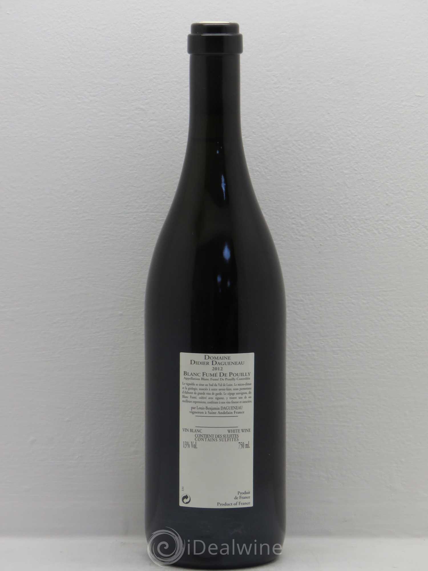 Vin de France (anciennement Pouilly-Fumé) Buisson Renard Dagueneau (Domaine Didier - Louis-Benjamin) 2012 - Lot de 1 bouteille - 1