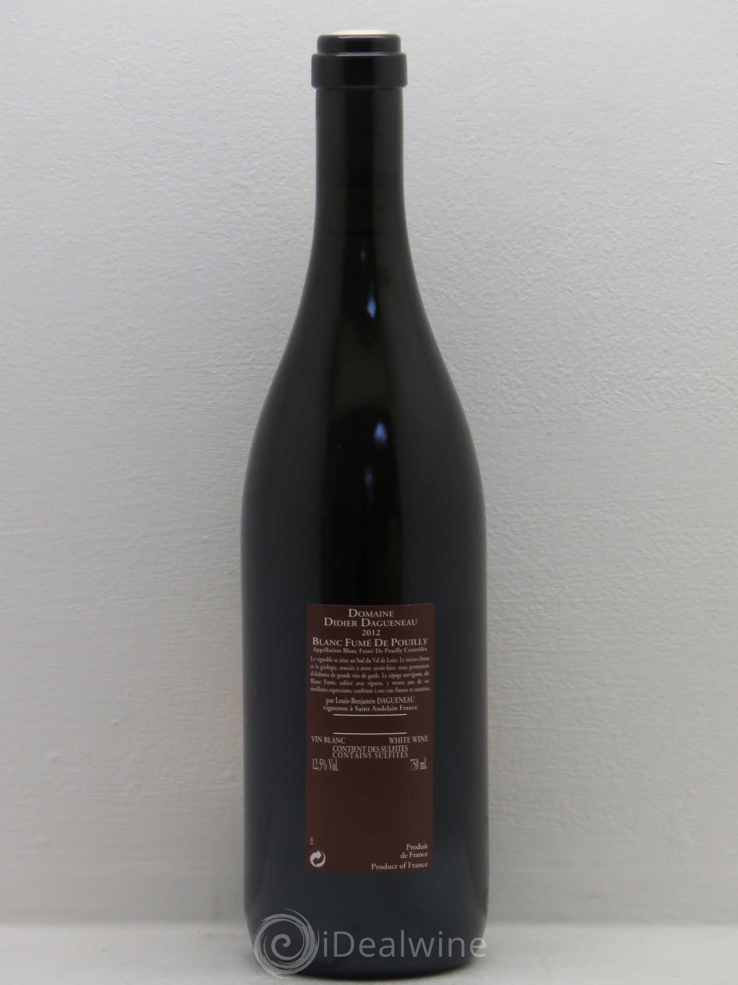 Vin de France (anciennement Pouilly-Fumé) Pur Sang Dagueneau (Domaine Didier - Louis-Benjamin) 2012 - Lot de 1 bouteille - 1