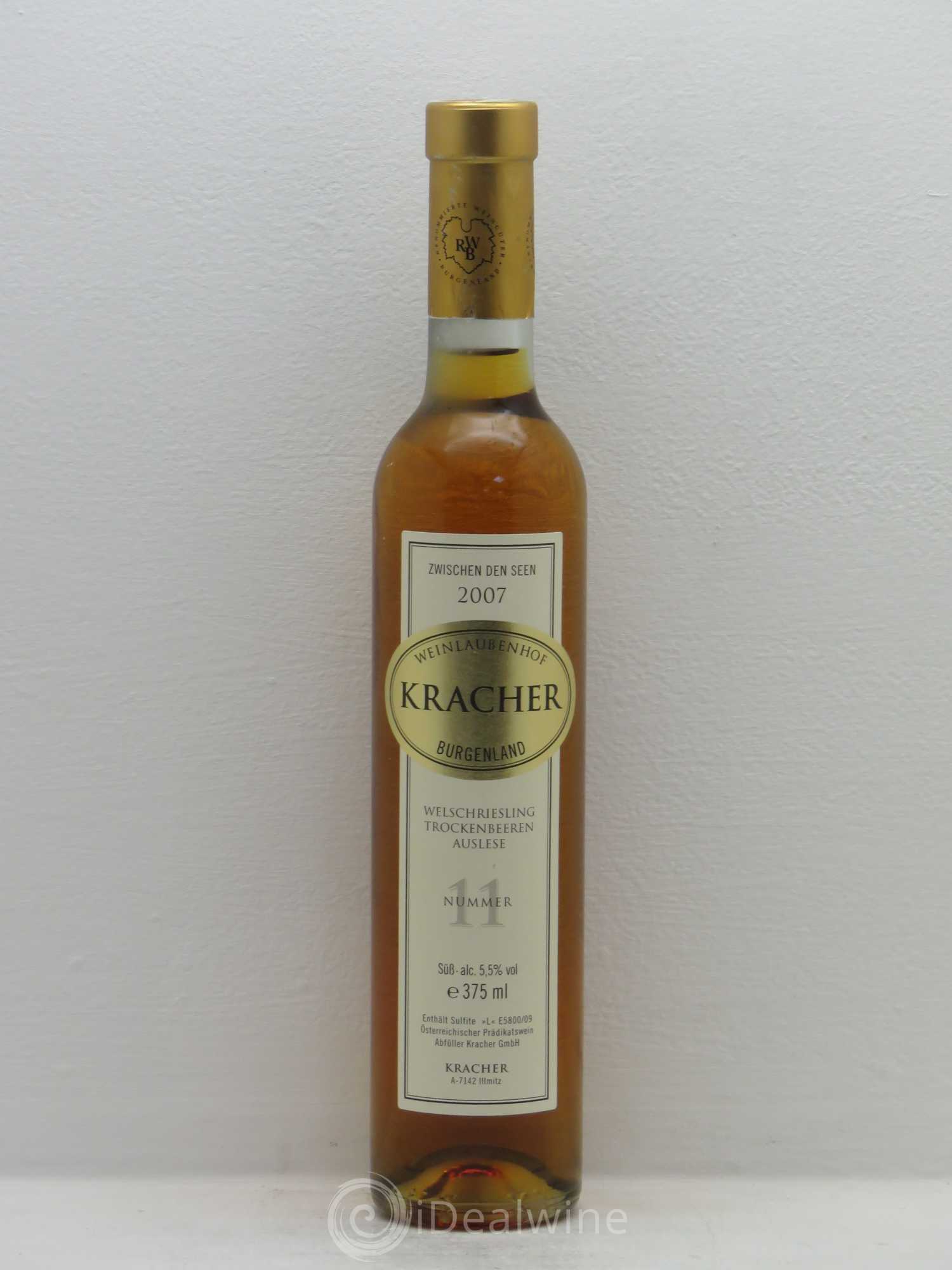 Autriche Kracher TBA n°11 Welschriesling Zwischen den Seen Burgenland 2007 - Posten von 1 Demi-Flasche - 0