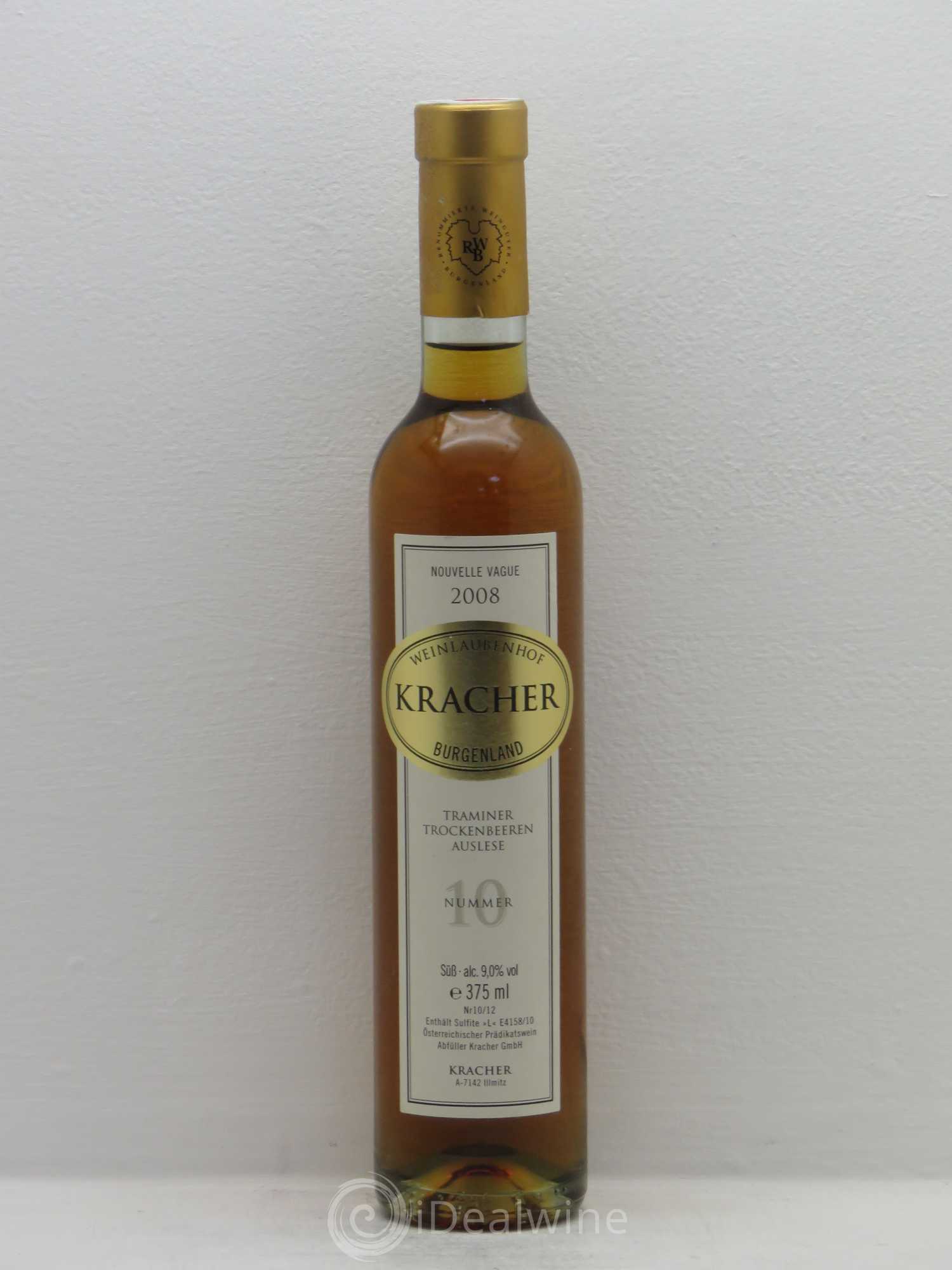Autriche Kracher TBA n°10 Traminer Trockenbeeren Ausele Nouvelle Vague Burgenland 2008 - Posten von 1 Demi-Flasche - 0