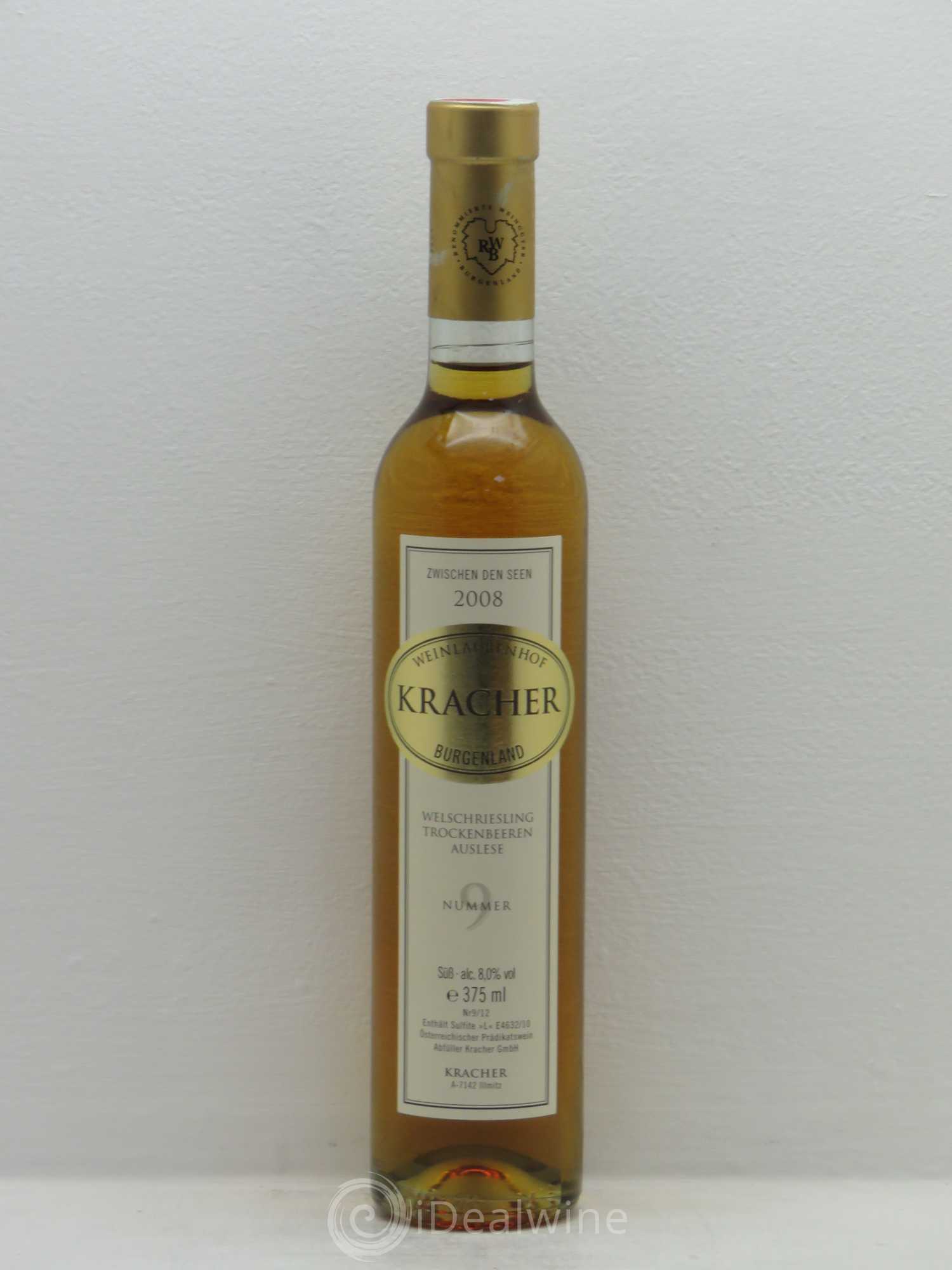 Autriche Kracher TBA n°9 Welschriesling Zwischen den Seen Burgenland 2008 - Posten von 1 Demi-Flasche - 0