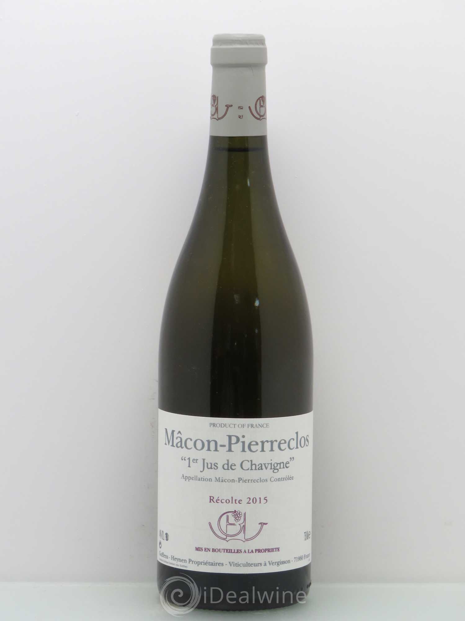 Mâcon Pierreclos 1er Jus de Chavigne Guffens-Heynen 2015 - Lot de 1 bouteille - 0