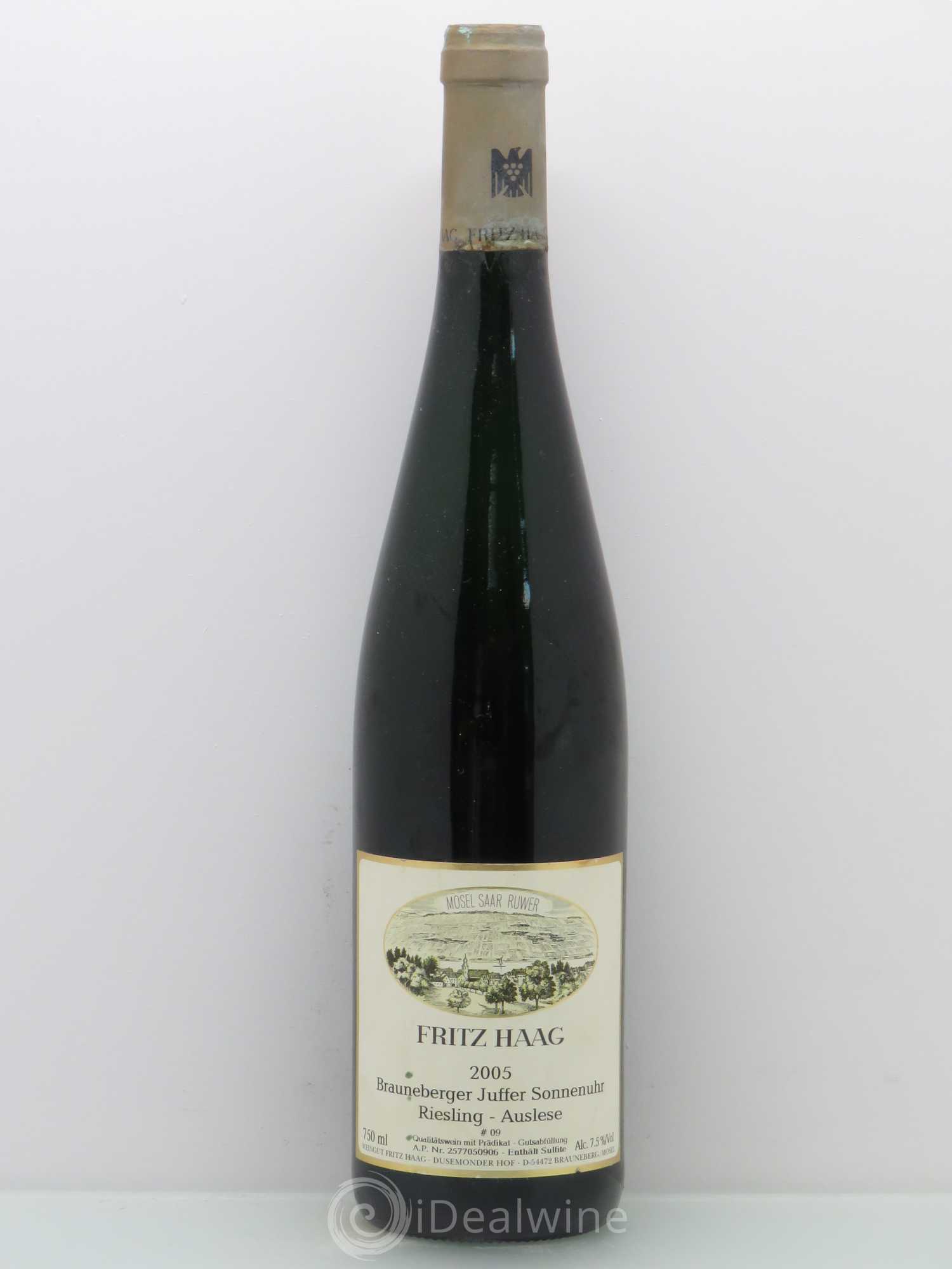 Riesling Brauneberger Juffer Sonnenuhr Auslese. Gold Capsule Weingut Fritz Haag - AP Nr 2577050906 2005 - Posten von 1 Flasche - 0