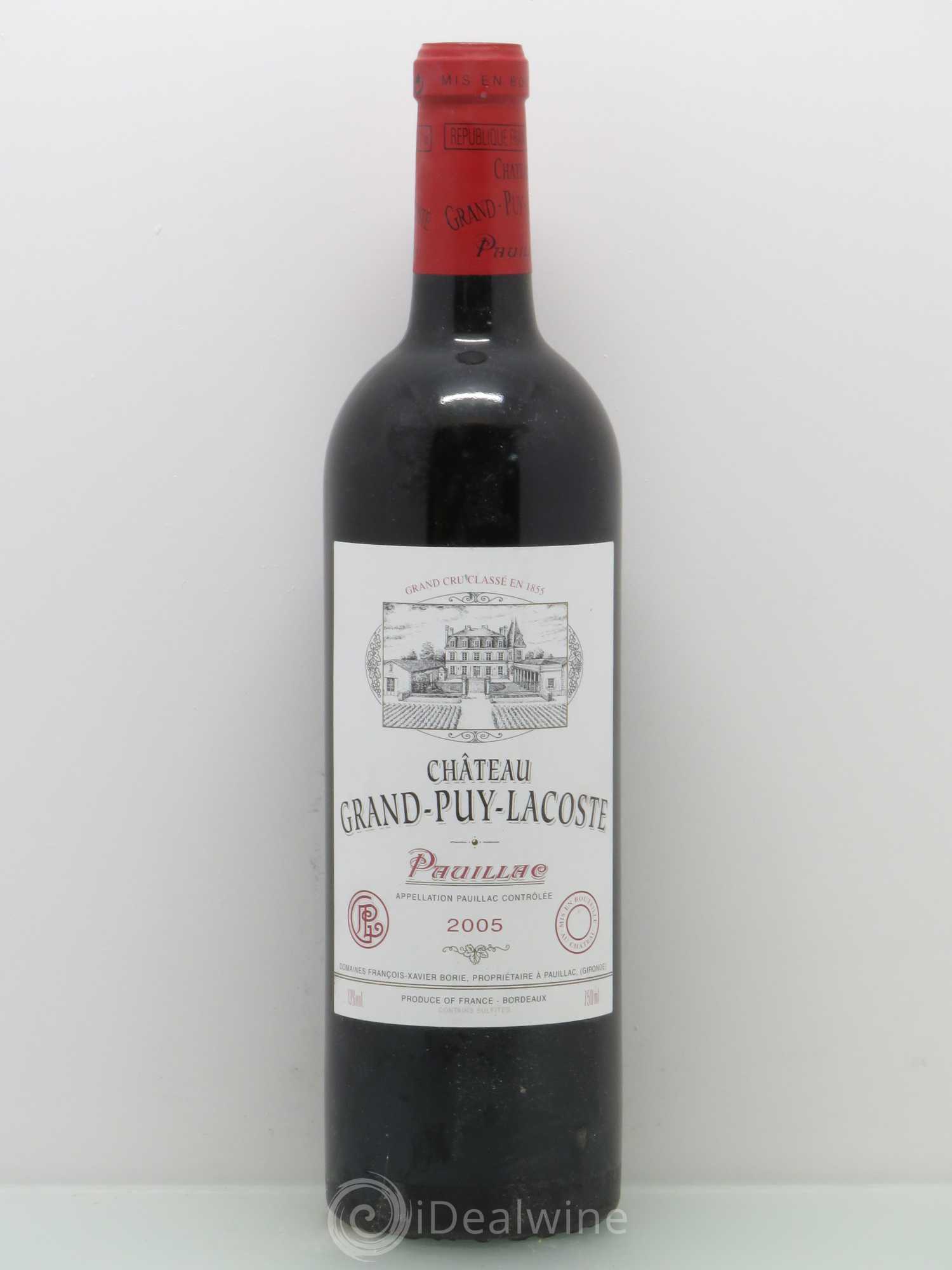 Château Grand Puy Lacoste 5ème Grand Cru Classé 2005 - Lot de 1 bouteille - 0